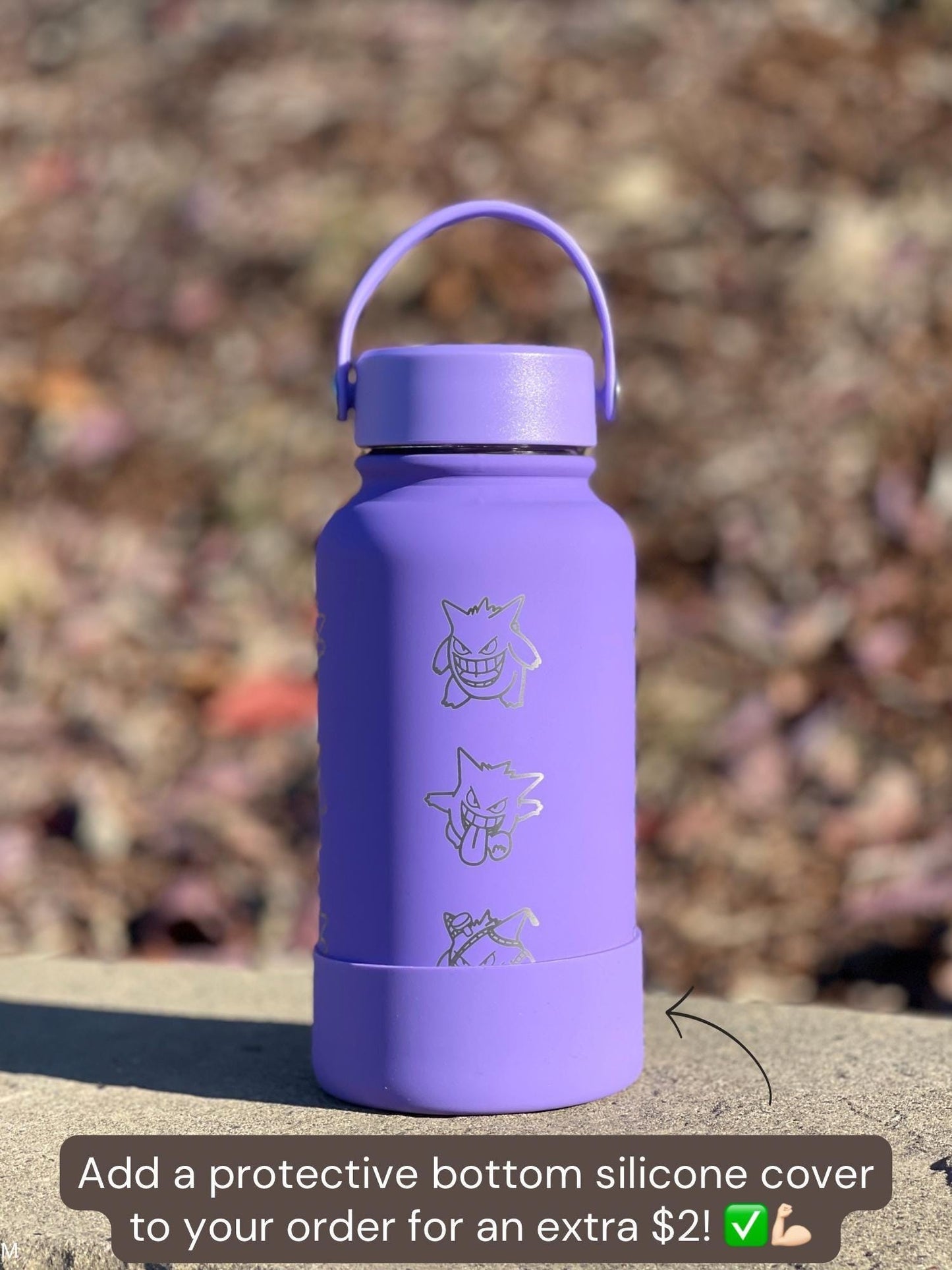 Gengar Water Bottle Coffee Tumbler with Go Event Halloween Witch Hat and Tricks N Treats Cursed Costume Waterbottle, Anime Fan Birthday Gift