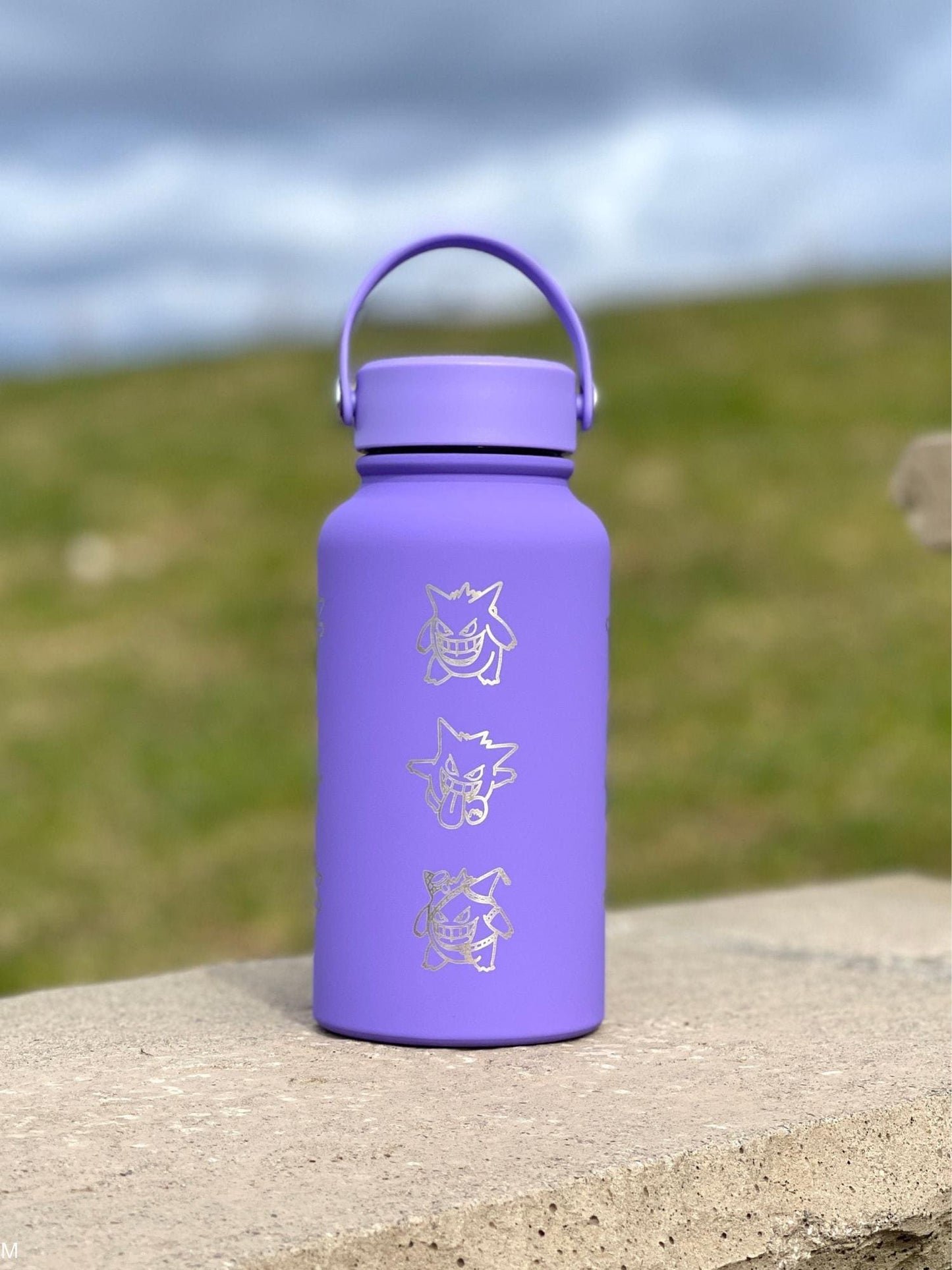 Gengar Water Bottle Coffee Tumbler with Go Event Halloween Witch Hat and Tricks N Treats Cursed Costume Waterbottle, Anime Fan Birthday Gift