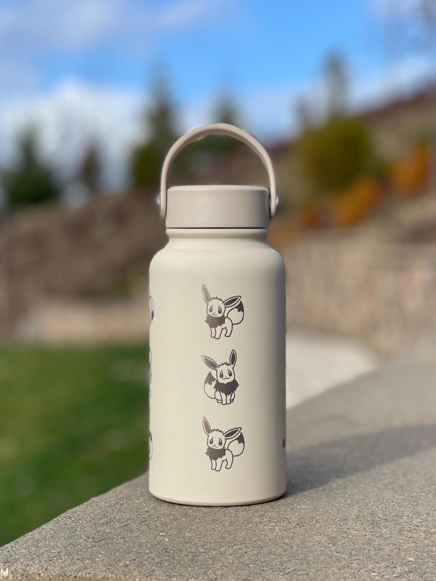 Eevee Evolutions Water Bottle Engraved Eeveelutions Coffee Tumbler, Vaporeon Jolteon Espeon Umbreon Glaceon Leafeon Sylveon Waterbottle Gift