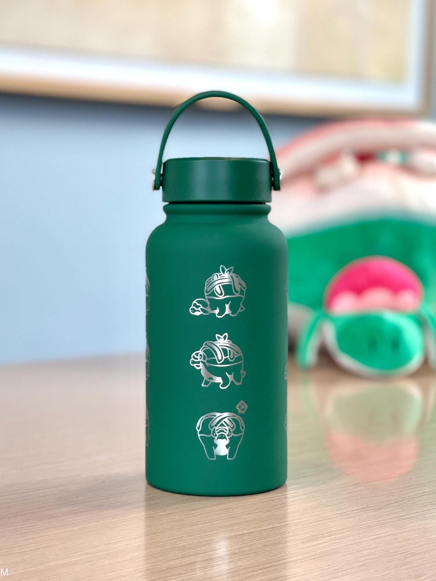 Appletun Water Bottle Engraved Tumbler with Gigantamax Appletun Flapple, Cute Applin Evolution Anime Thermos Travel Mug Drink Thermos Gift