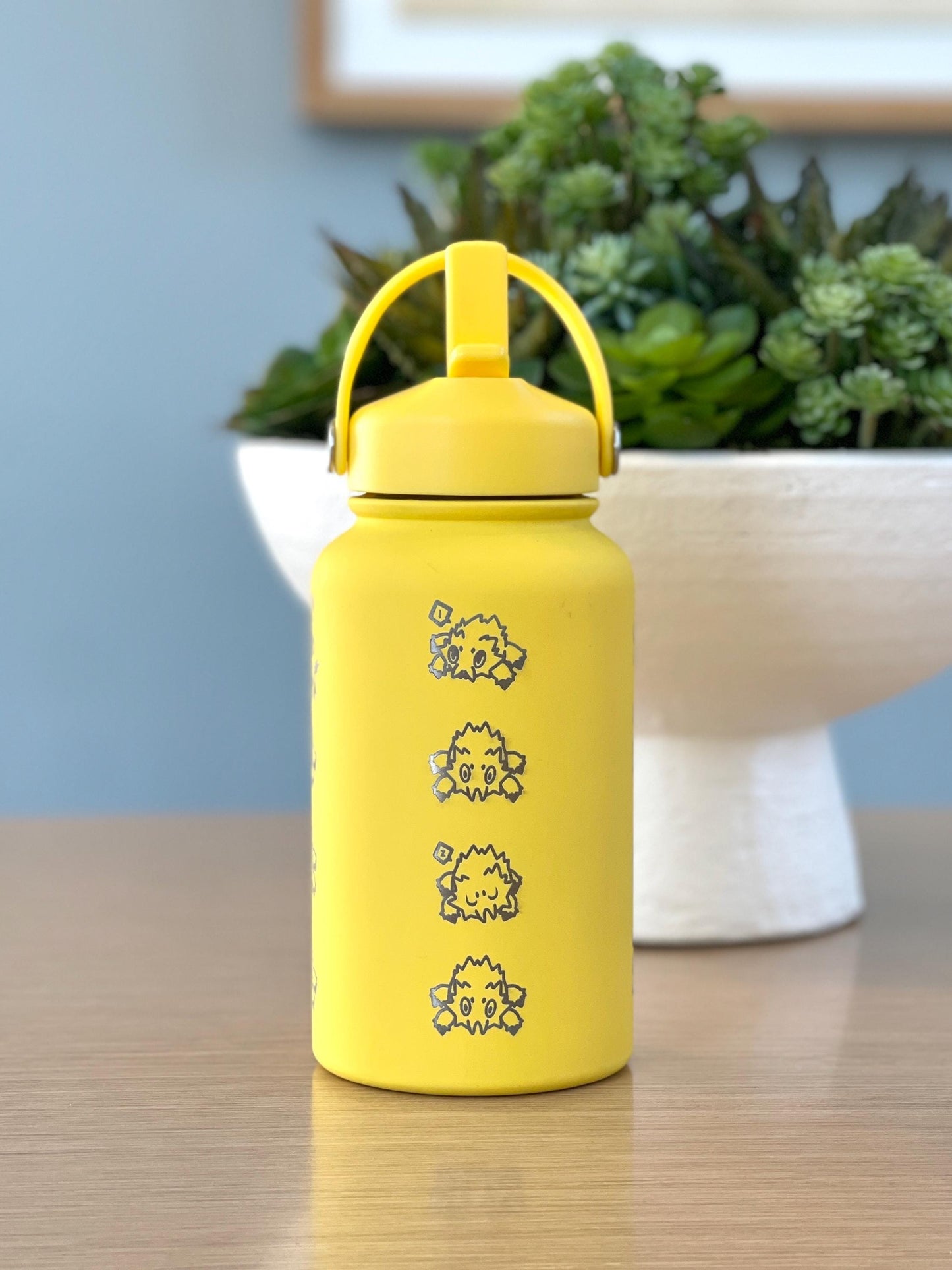 Joltik Galvantula Water Bottle Engraved Coffee Tumbler with Sleeping Joktik, Spider Electric Bug Waterbottle Travel Mug, Gamer Birthday Gift