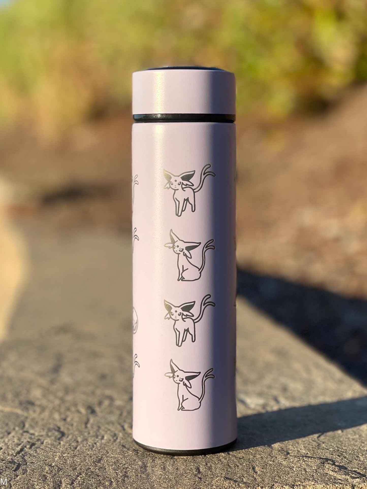 Umbreon coffee tumbler with tea infuser, umbreon espeon travel mug set, cute eevee evolution eeveelutions waterbottle thermos gift