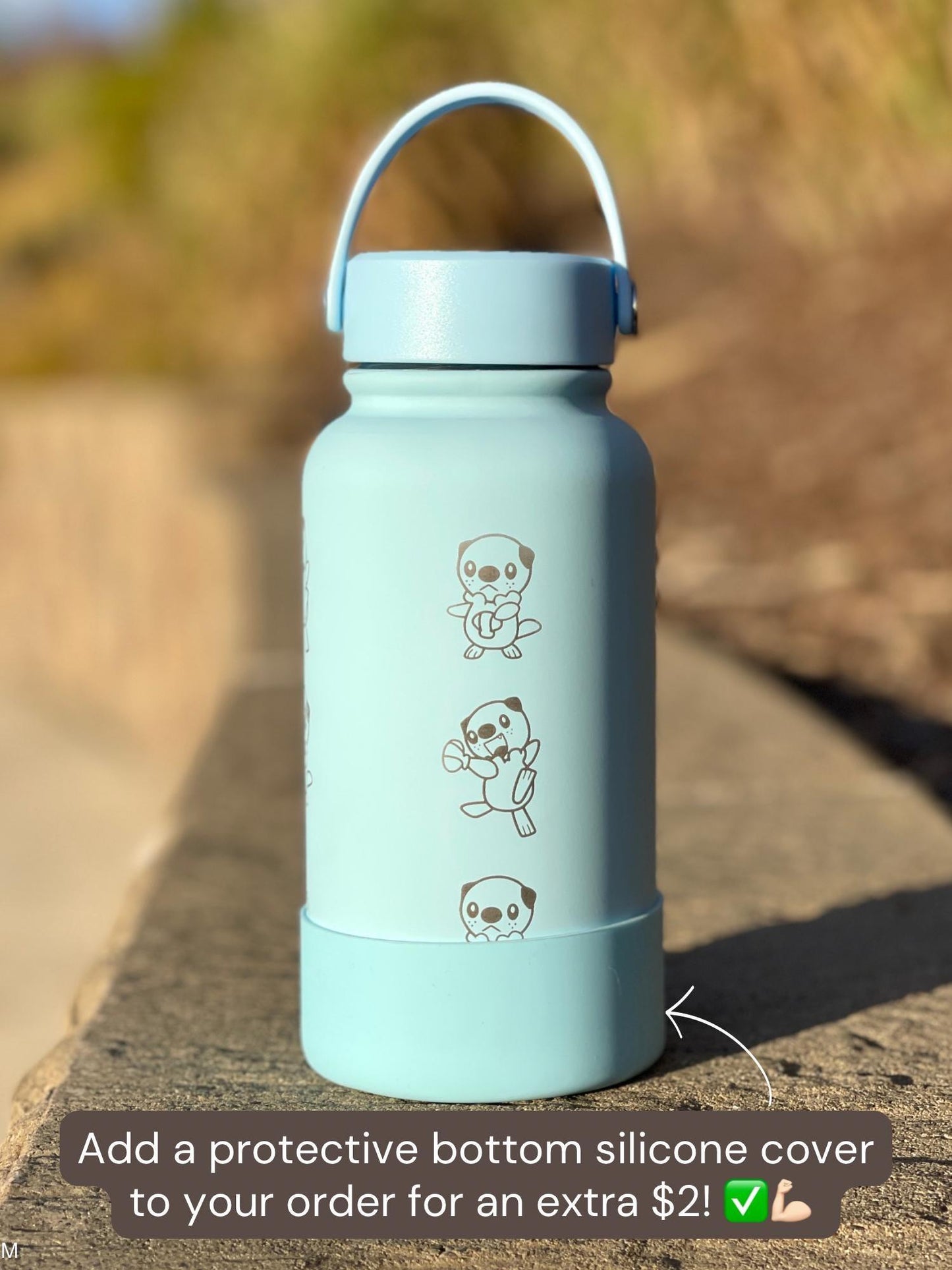 Oshawott Water Bottle Engraved Waterbottle, Crying Oshawott Shell Funny Unova Starter Samurott Coffee Tumbler Thermos, Anime Birthday Gift