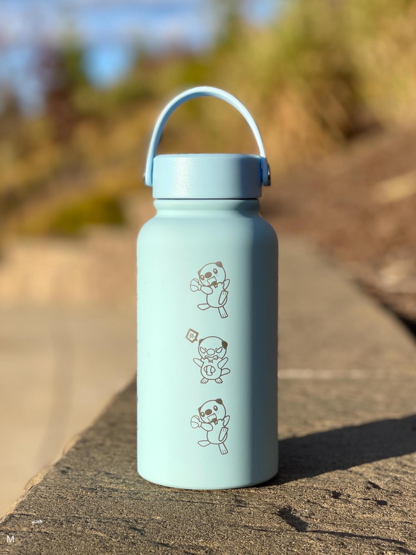 Oshawott Water Bottle Engraved Waterbottle, Crying Oshawott Shell Funny Unova Starter Samurott Coffee Tumbler Thermos, Anime Birthday Gift