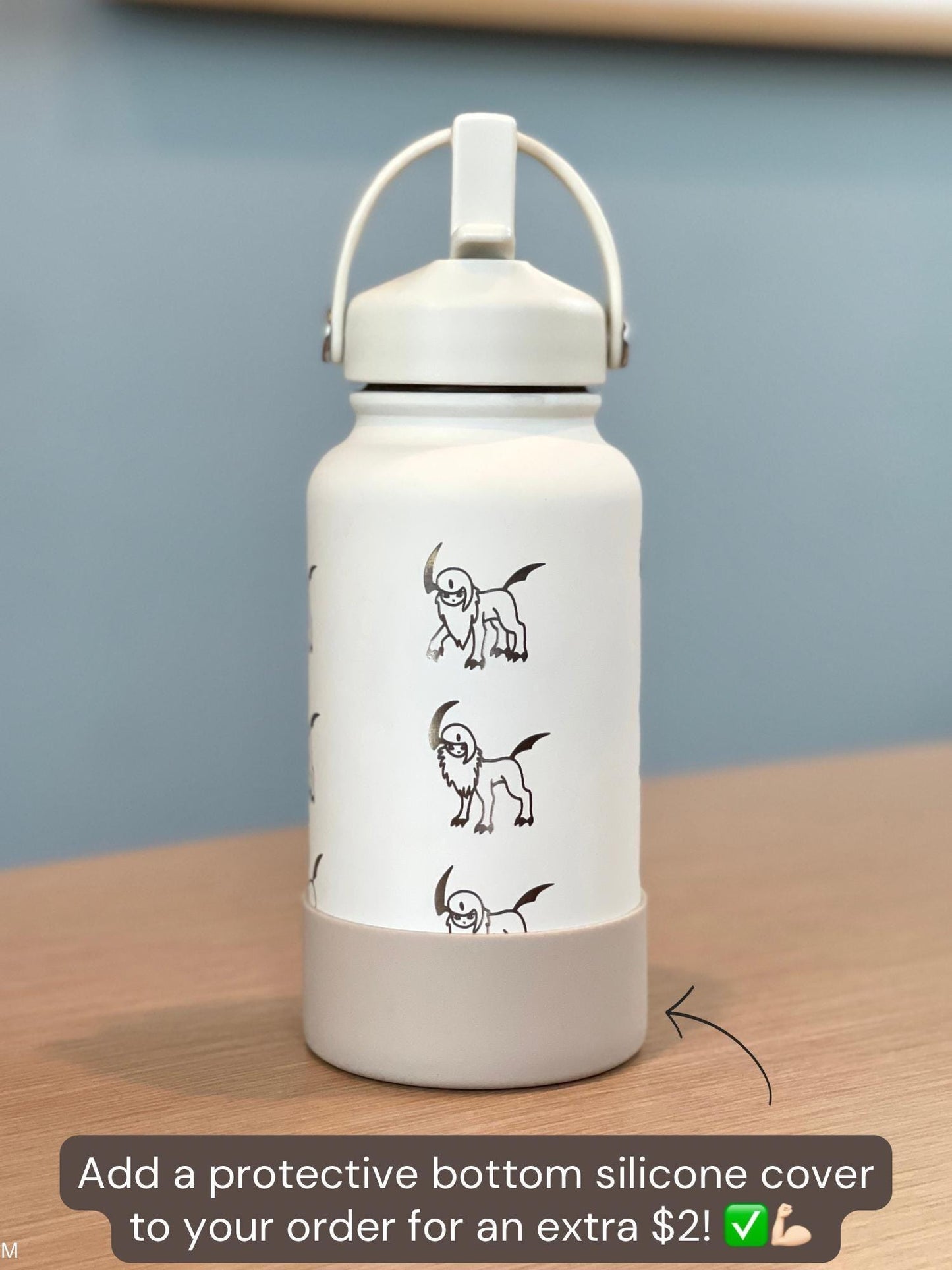 Absol Water Bottle Engraved Coffee Tumbler with Mega Absol & Sleeping Absol, Engraved Waterbottle, Gamer Travel Mug Thermos Birthday Gift