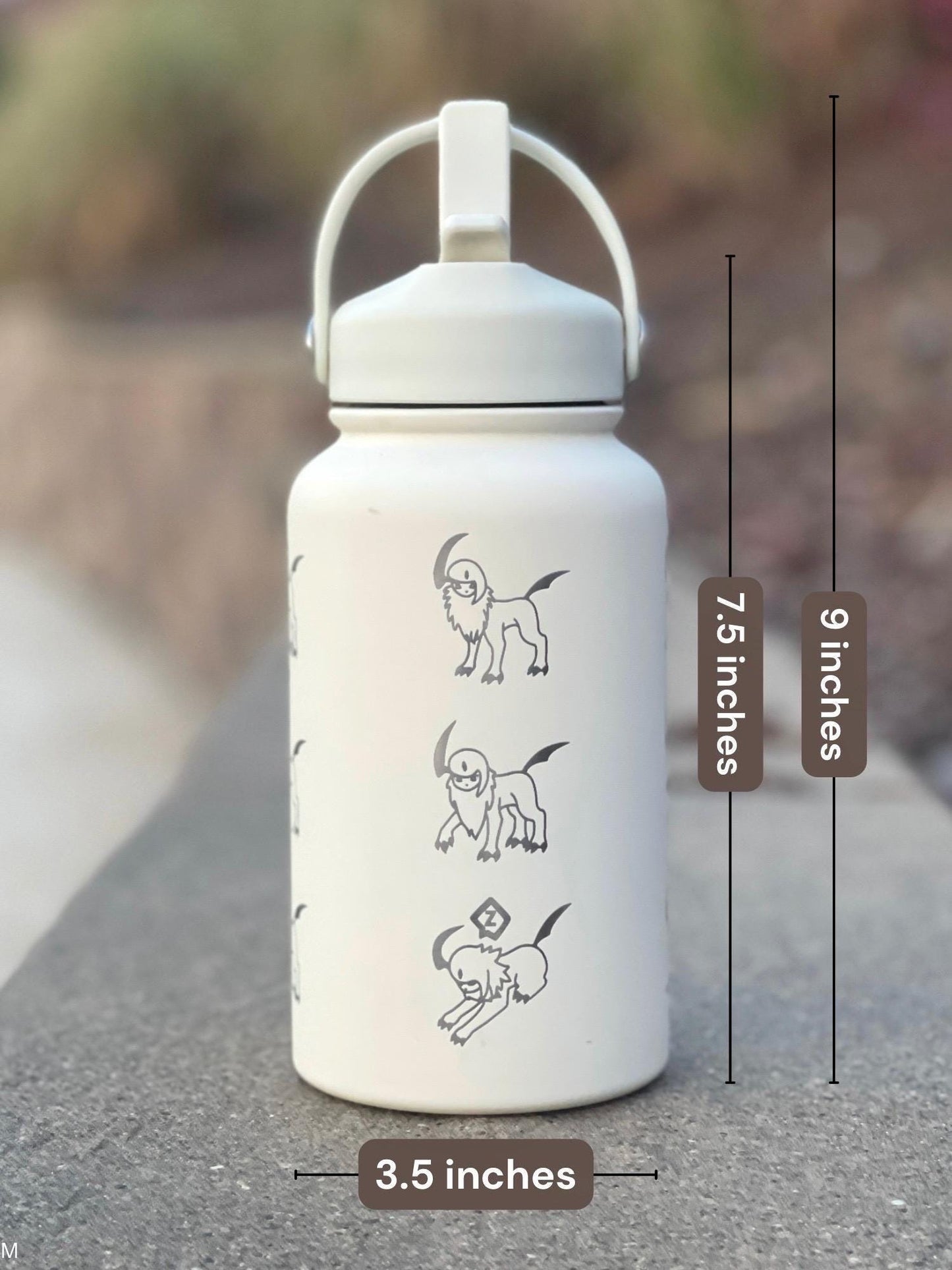 Absol Water Bottle Engraved Coffee Tumbler with Mega Absol & Sleeping Absol, Engraved Waterbottle, Gamer Travel Mug Thermos Birthday Gift