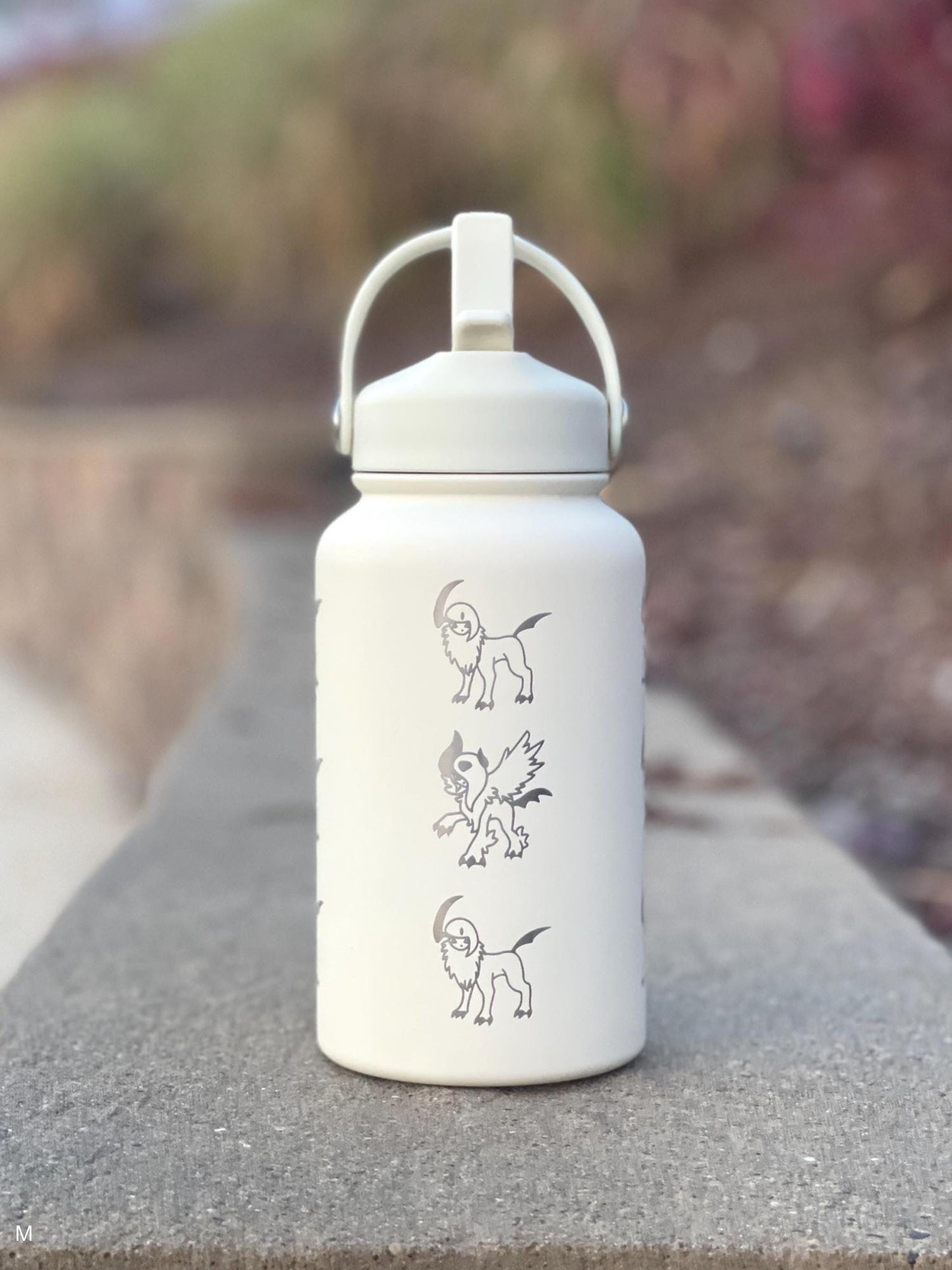 Absol Water Bottle Engraved Coffee Tumbler with Mega Absol & Sleeping Absol, Engraved Waterbottle, Gamer Travel Mug Thermos Birthday Gift