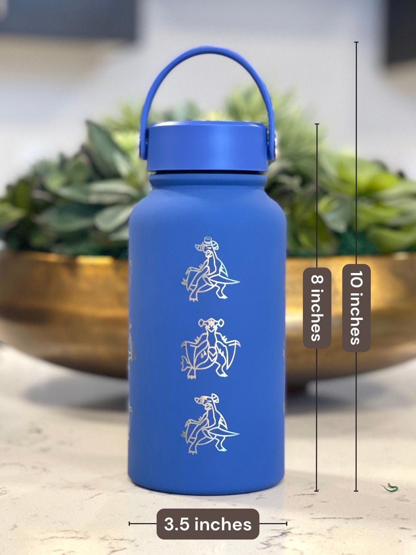 Garchomp Water Bottle Coffee Tumbler with Mega Garchomp & Unite Tuxedo Style Hat Waterbottle Travel Mug Flask, Gamer Birthday Gift