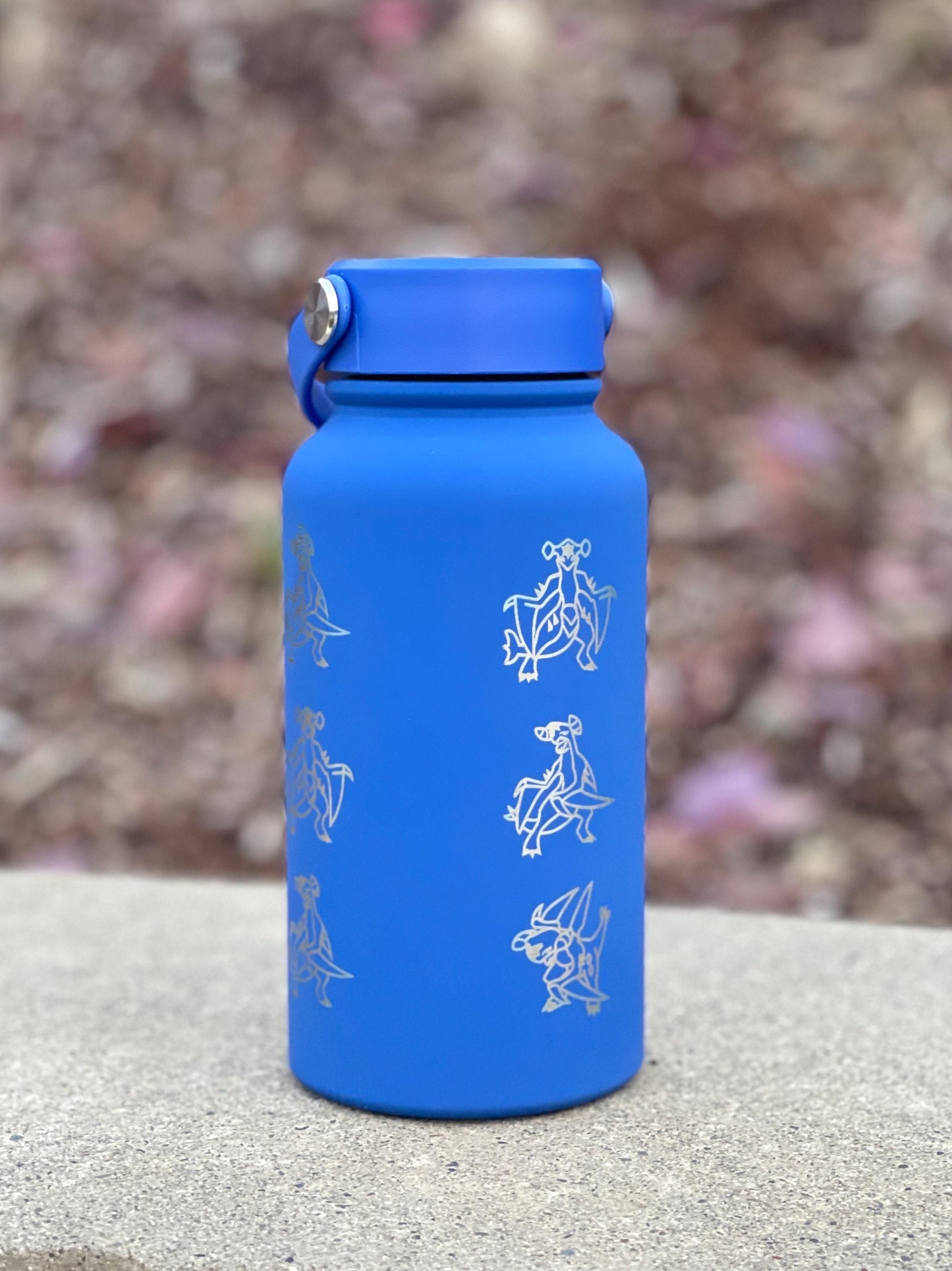 Garchomp Water Bottle Coffee Tumbler with Mega Garchomp & Unite Tuxedo Style Hat Waterbottle Travel Mug Flask, Gamer Birthday Gift