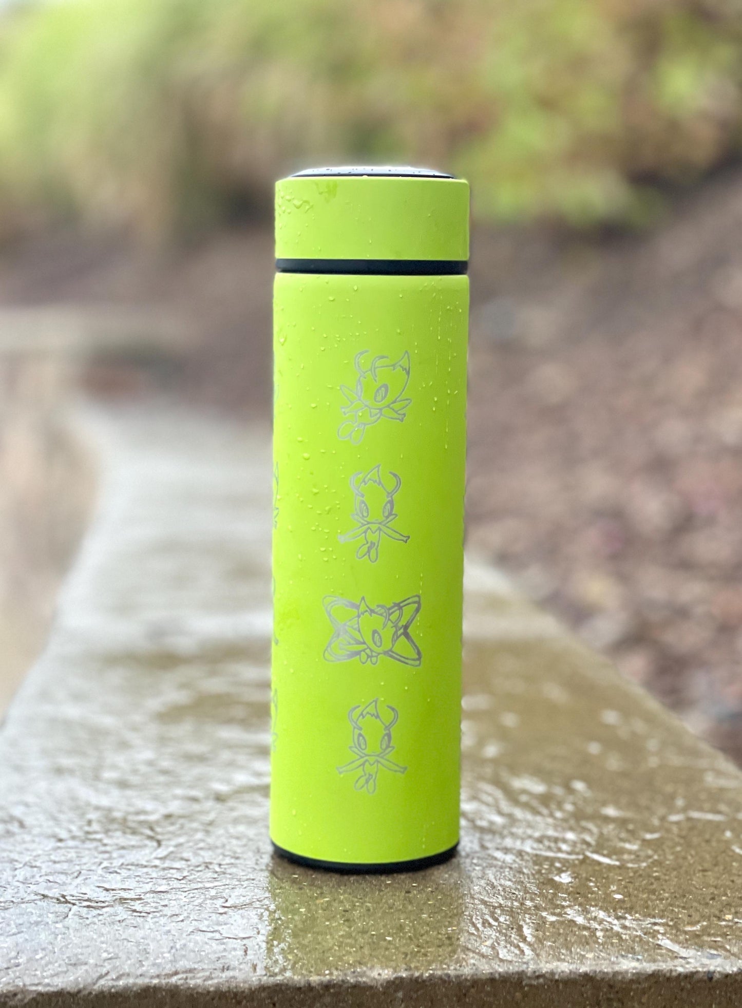 Celebi Coffee Tumbler Engraved Tea Infuser Waterbottle, Mythical Johto 4Ever Movie Travel Mug Cup Drinkware, Anime Fan Anniversary Gift