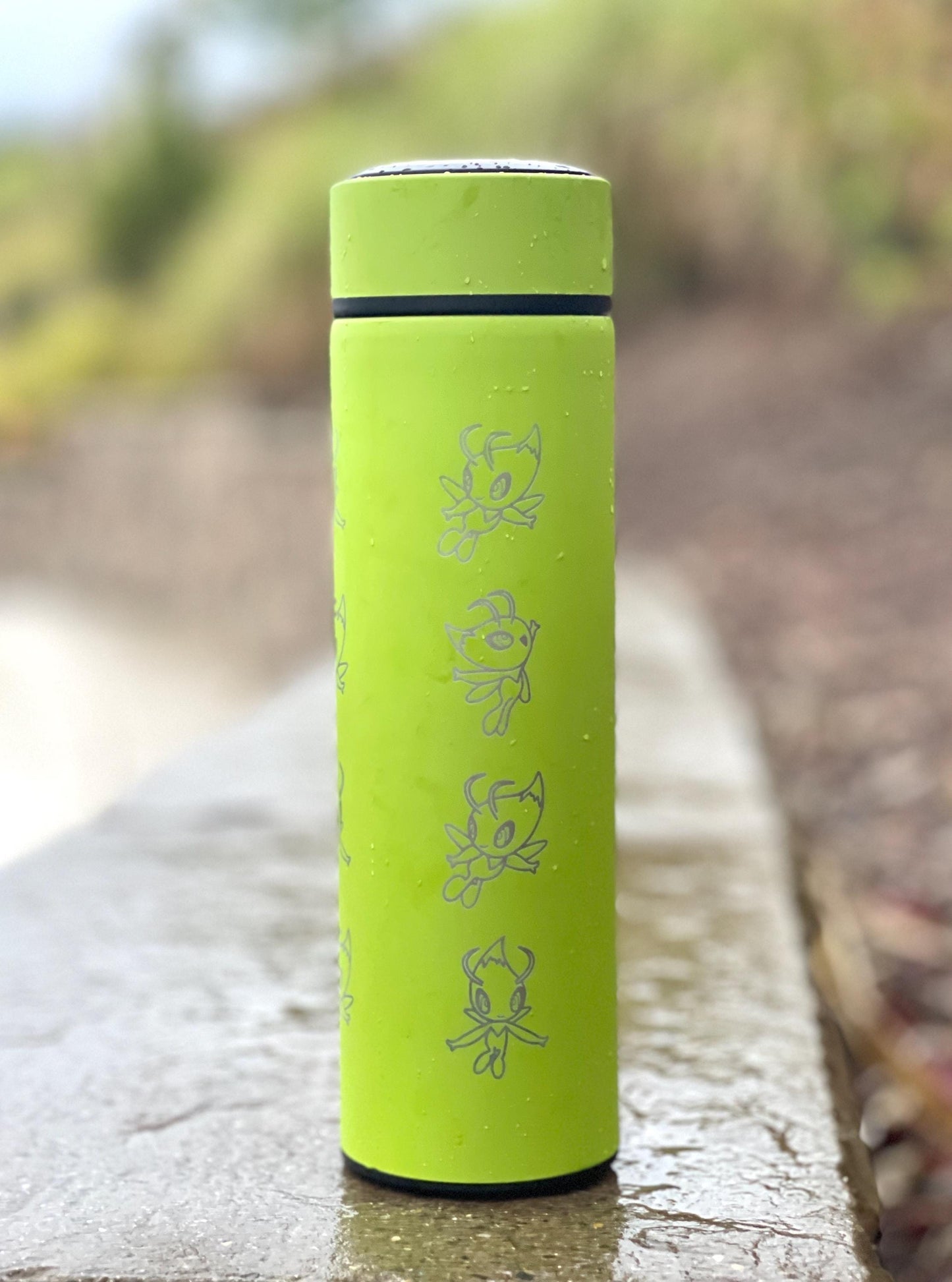 Celebi Coffee Tumbler Engraved Tea Infuser Waterbottle, Mythical Johto 4Ever Movie Travel Mug Cup Drinkware, Anime Fan Anniversary Gift