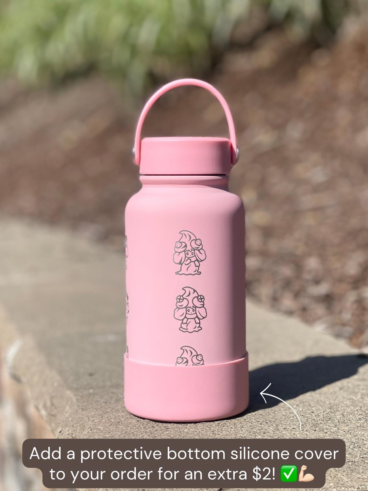 Alcremie Water Bottle, Engraved Coffee Tumbler with Strawberry Berry Love Flower Sweet Forms Waterbottle Travel Mug, Anime Birthday Gift