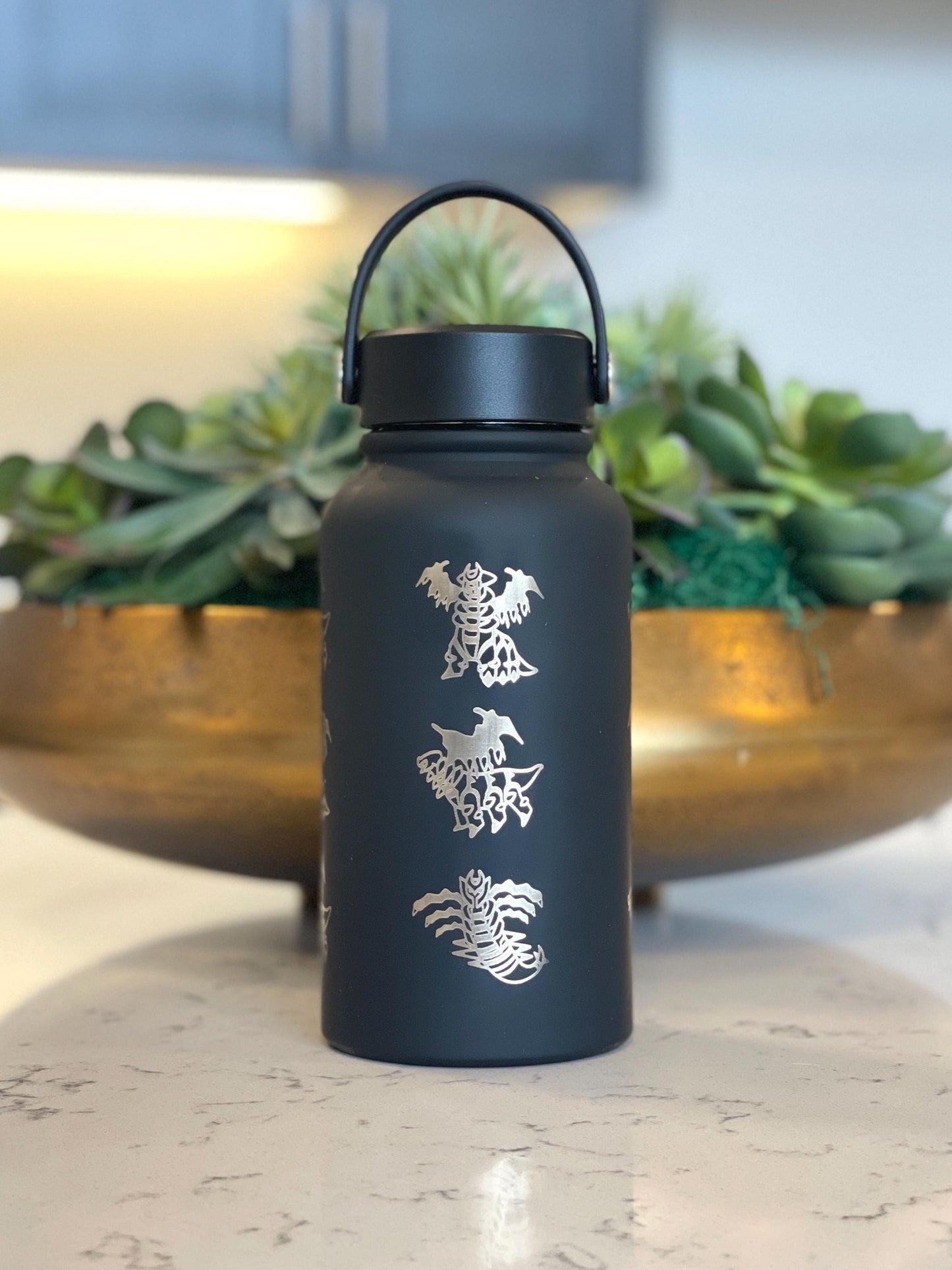 Giratina Water Bottle Engraved Coffee Tumbler with Origin and Altered Forme, Ghost Legendary Travel Mug Cup Flask, Gamer Birthday Gift