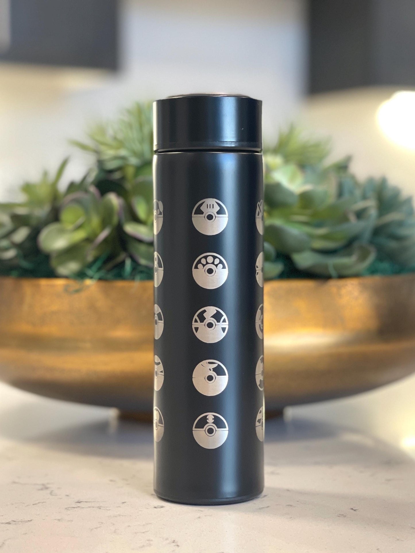 25 Classic Pokeballs Coffee Tumbler Waterbottle with Tea Infuser, Great Ultra Master Ball Thermos Water Bottle, Anime Travel Mug Gamer Gift