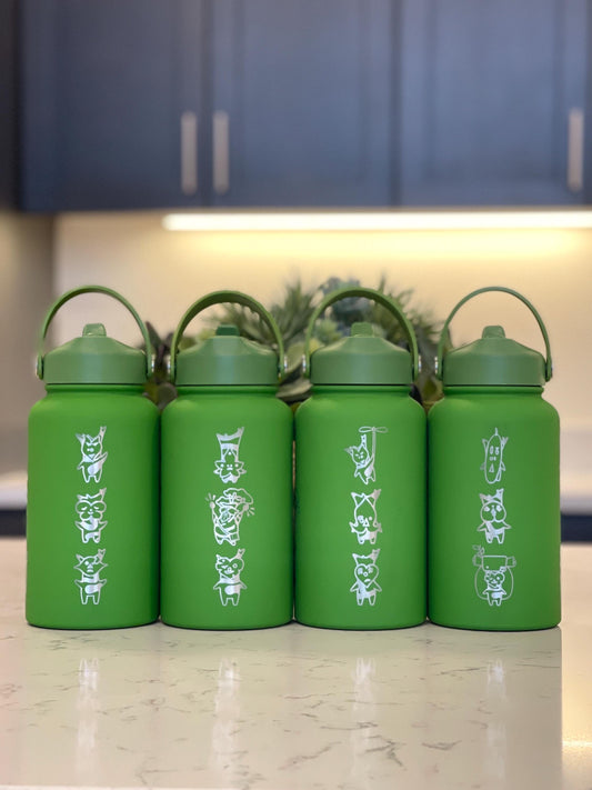 Korok Water Bottle Engraved Legend of Zelda Coffee Tumbler with Grandpa Hestu, Tears of the Kingdom Waterbottle, Kokiri Forest Gamer Gift