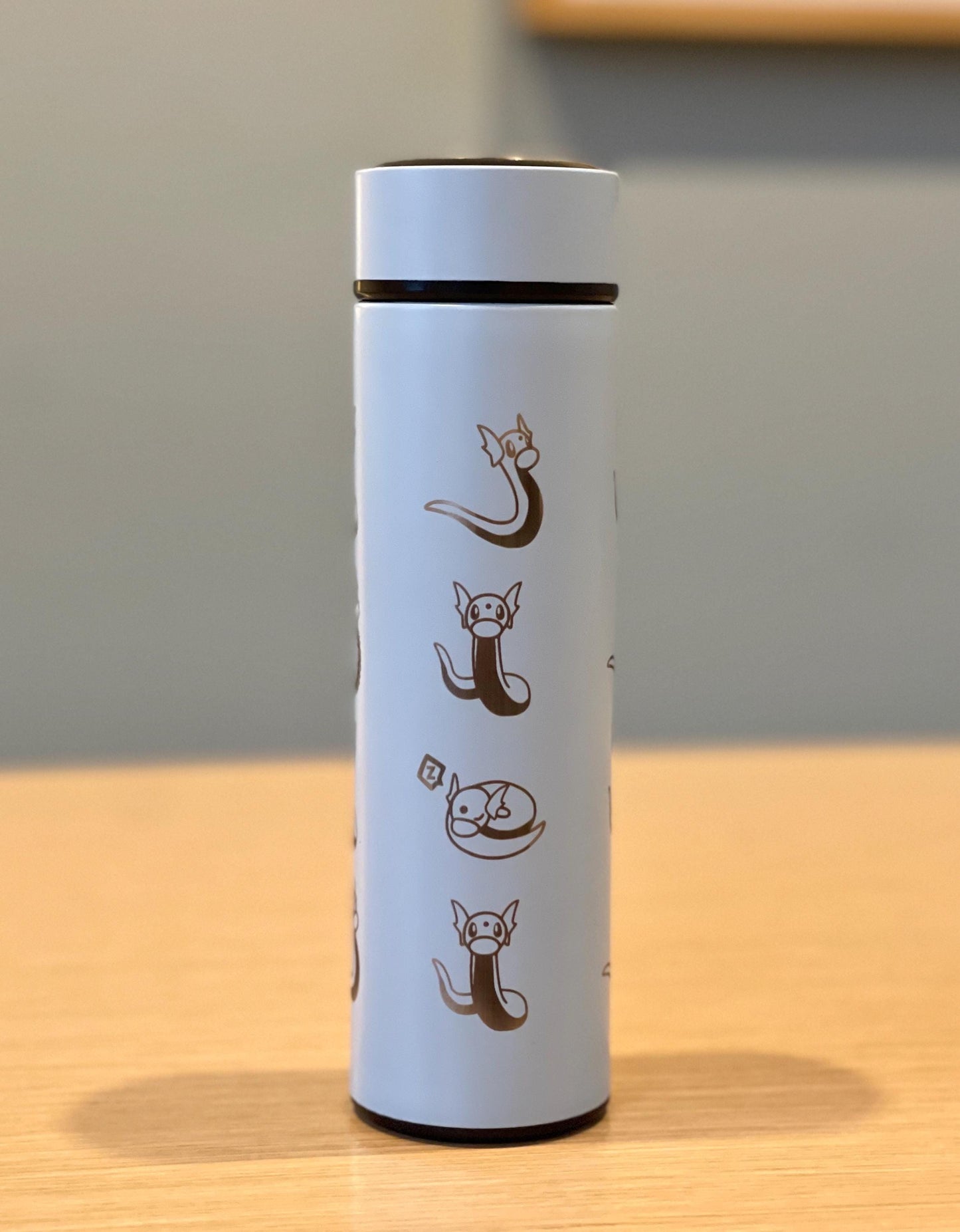 Dratini Coffee Tumbler Tea Infuser Waterbottle, Dragon Pokemon Dragonite Travel Mug Cup Drinkware, Anime Fan Birthday Anniversary Gift