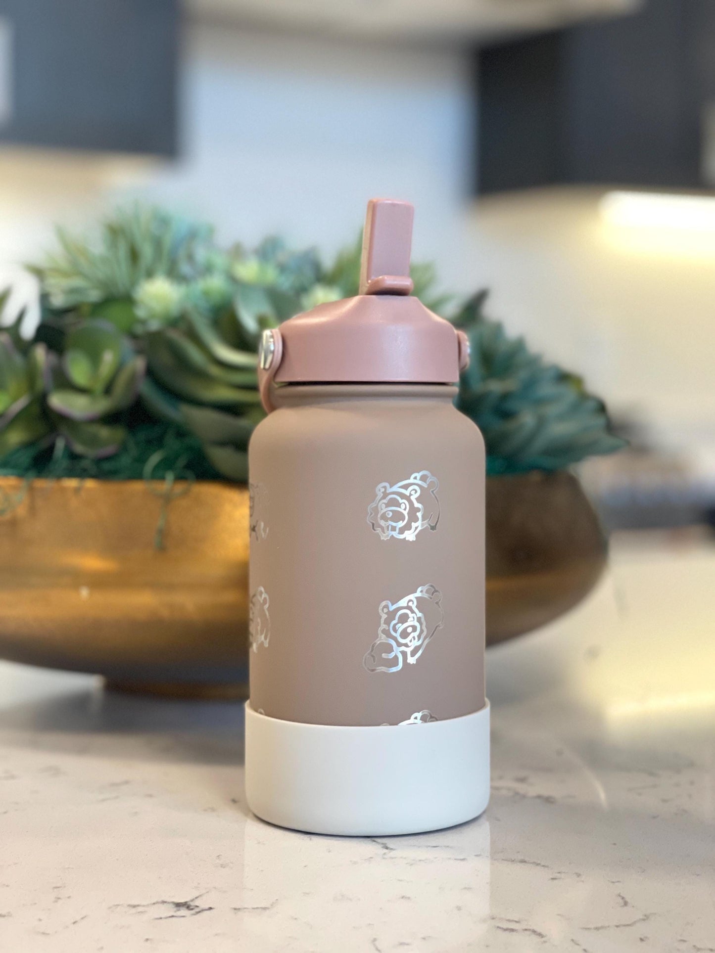 Bidoof Water Bottle Engraved Straw Waterbottle Coffee Tumbler, HM Slave Rock Smash Cut, Funny Meme Anime Fan Travel Mug Cup Drink Gift