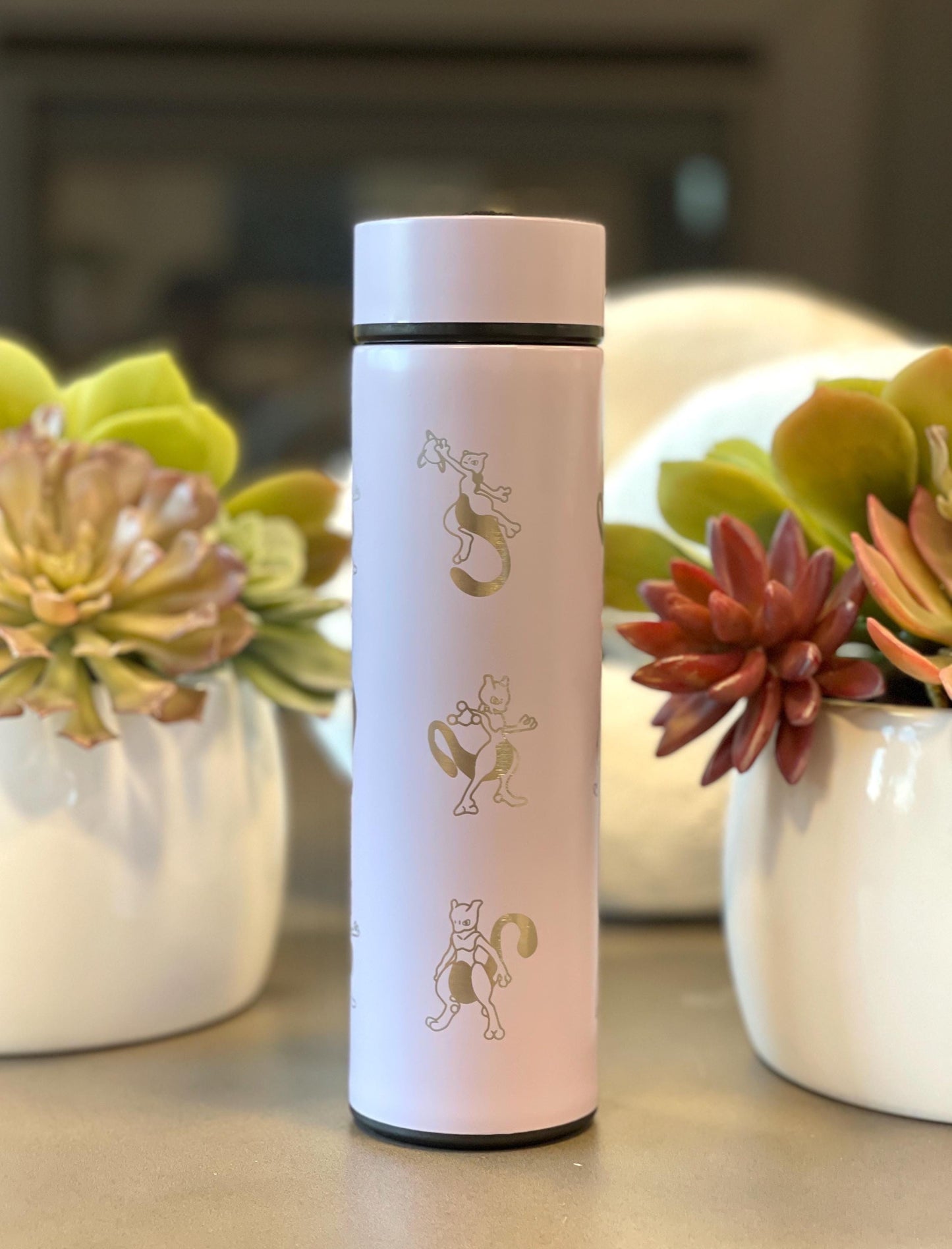 Mewtwo Coffee Tumbler Tea Infuser, Mega Mewtwo X & Y Evolution Psystrike, Legendary Waterbottle Flask Cup, Anime Fan Birthday Gift