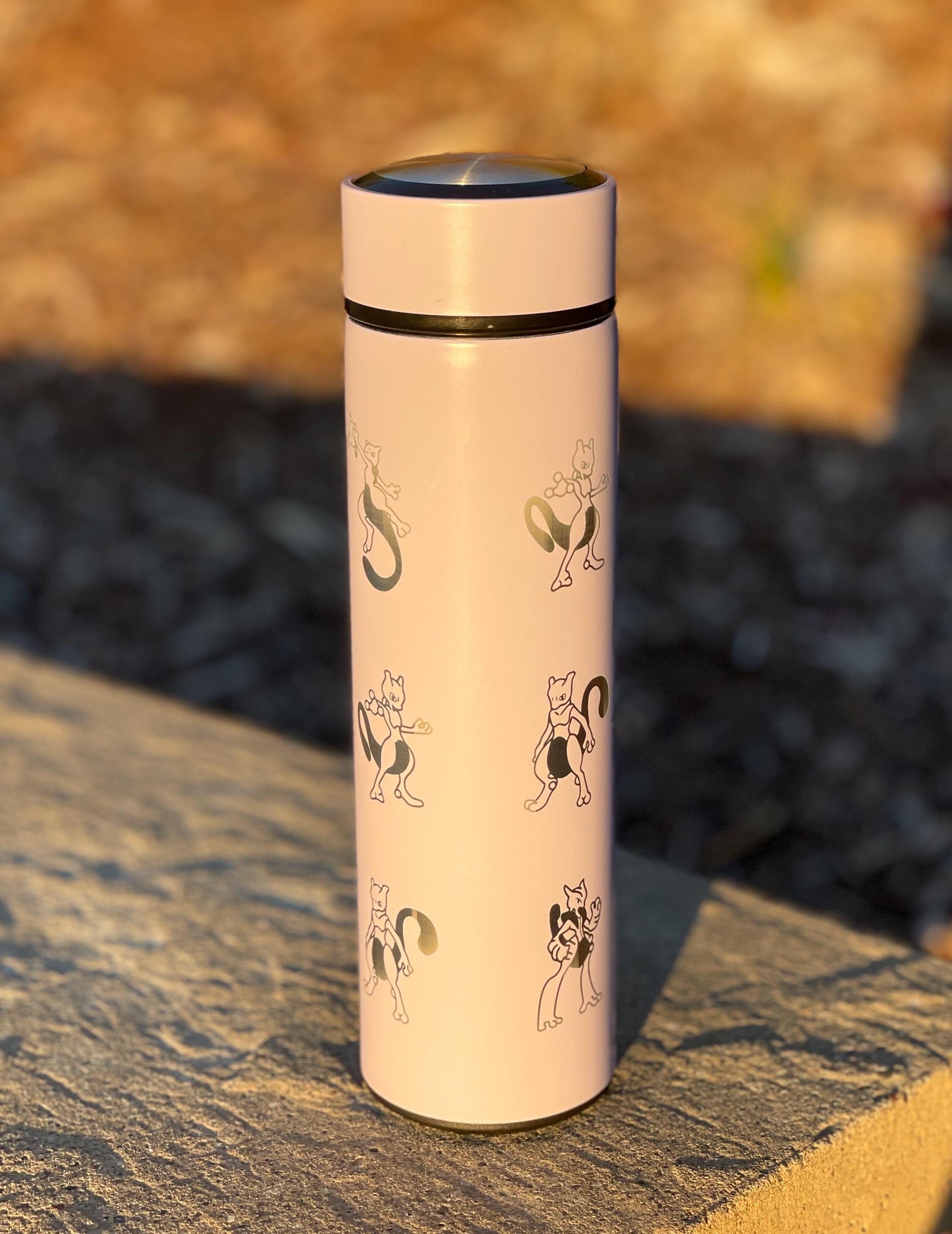 Mewtwo Coffee Tumbler Tea Infuser, Mega Mewtwo X & Y Evolution Psystrike, Legendary Waterbottle Flask Cup, Anime Fan Birthday Gift
