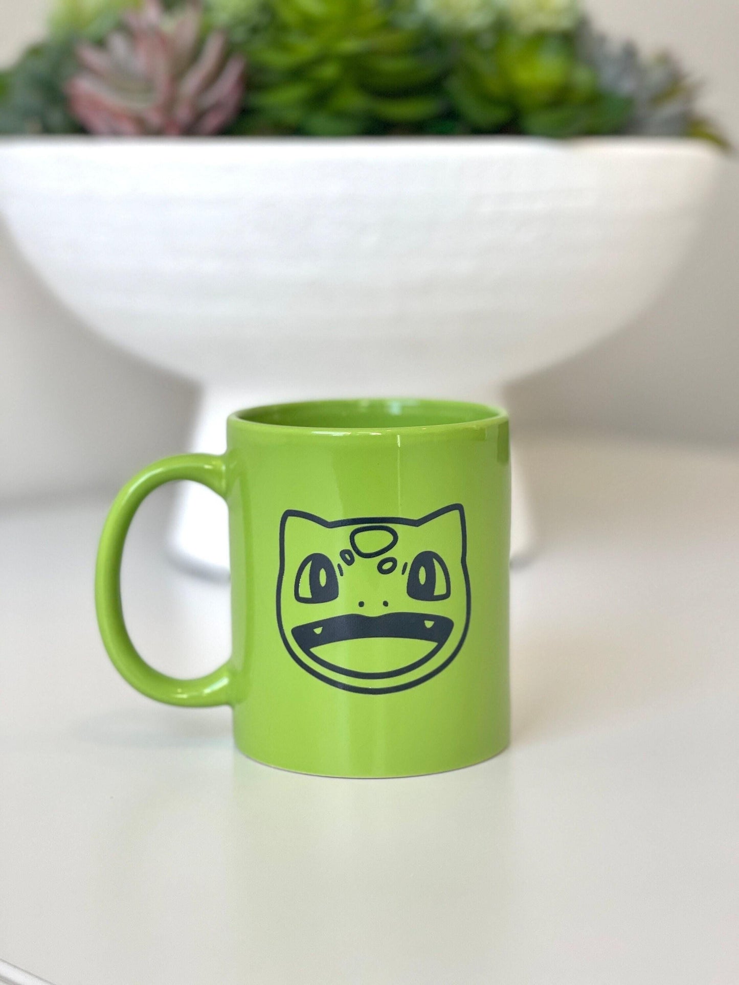 Bulbasaur Coffee Mug Engraved Tea Cup, Microwave Dishwasher Safe, Gen 1 Kanto Starter Fan Gamer Anniversary Birthday Gift