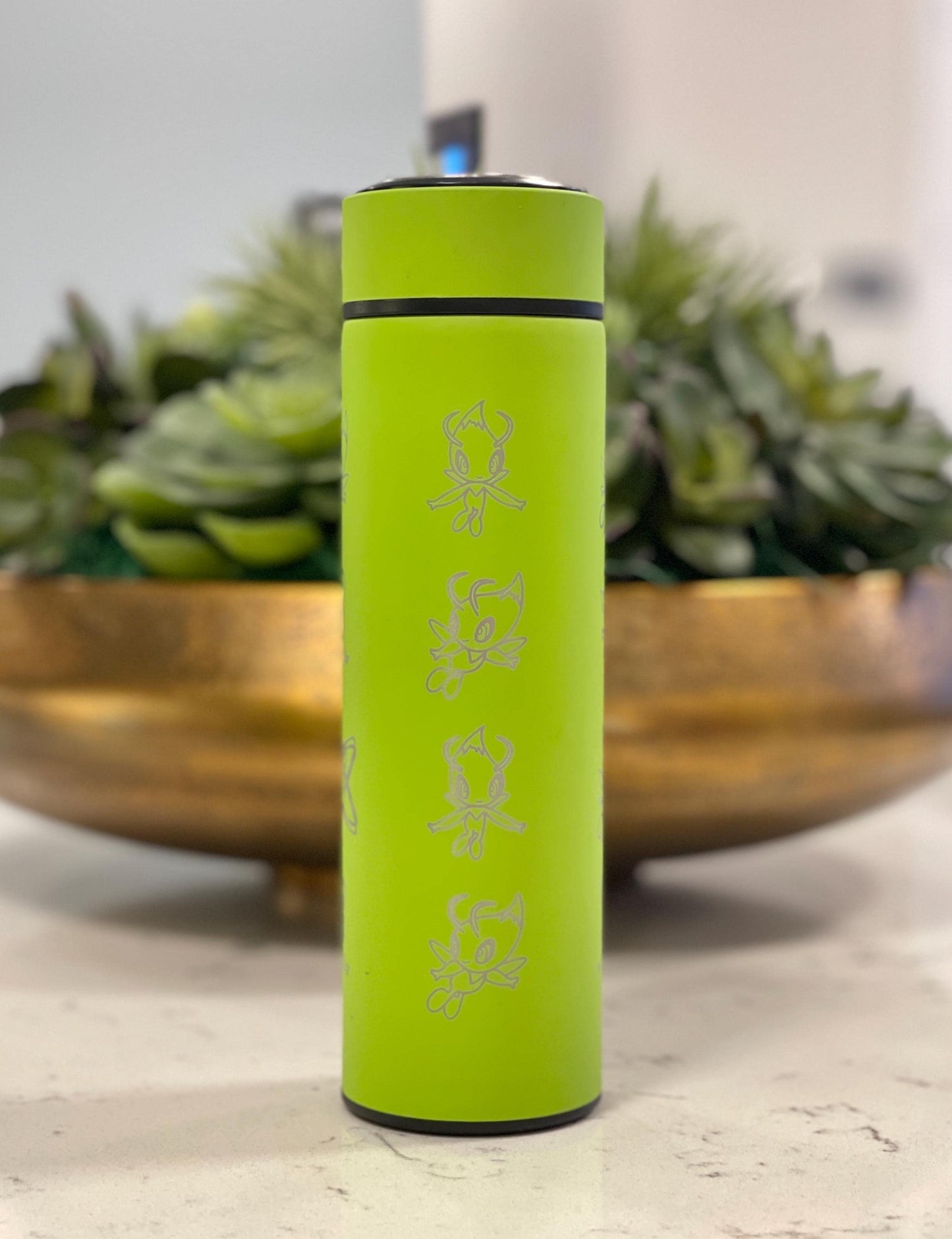Celebi Coffee Tumbler Engraved Tea Infuser Waterbottle, Mythical Johto 4Ever Movie Travel Mug Cup Drinkware, Anime Fan Anniversary Gift