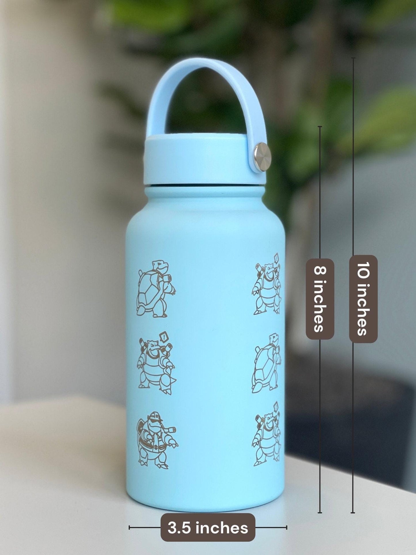 Blastoise Tumbler Engraved Water Bottle, Sunglass Glasses Blastoise & Unite Firefighter Costume, Flask Thermos Coffee Travel Mug Fan Gift