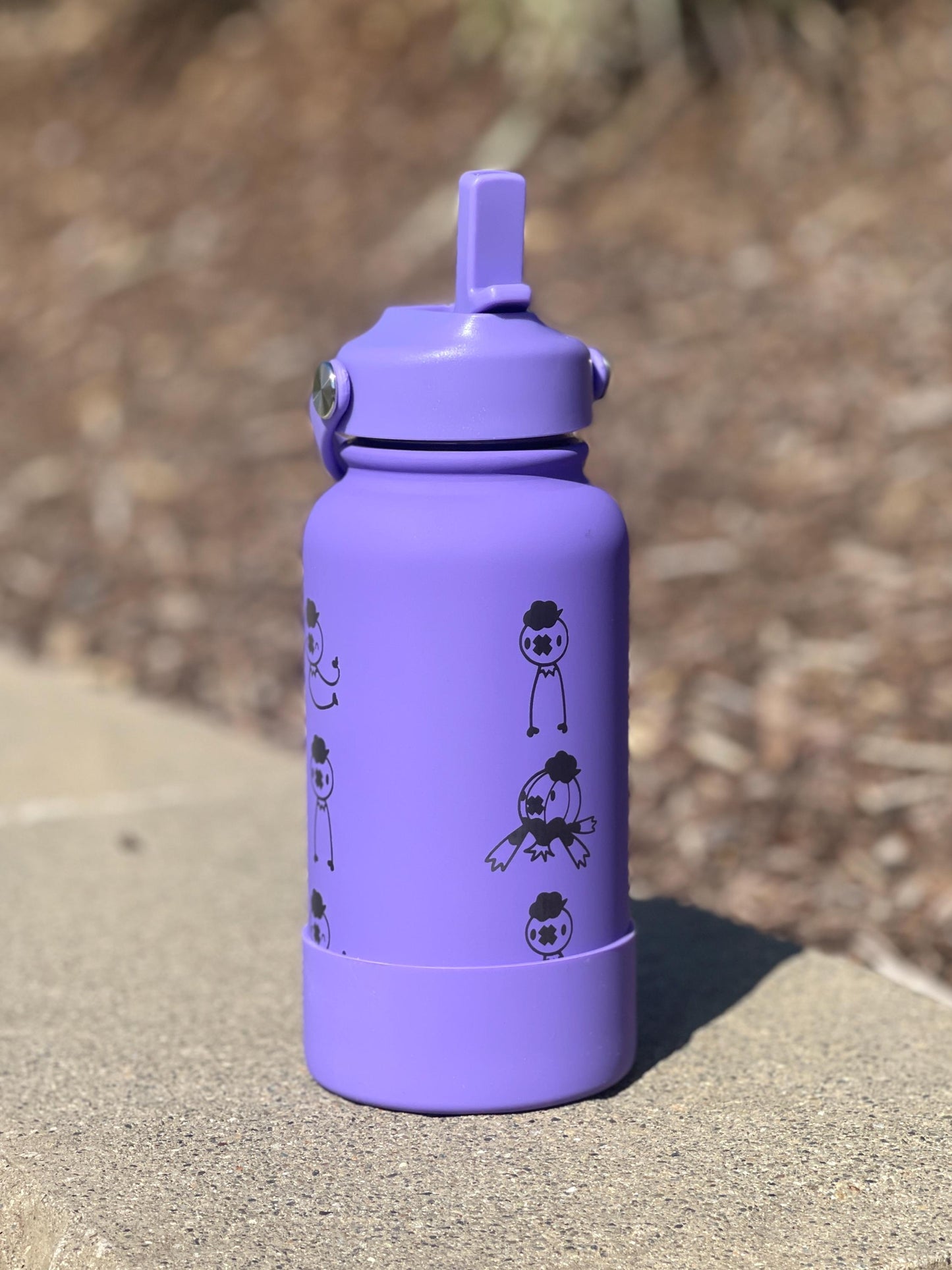 Drifloon Drifblim Water Bottle Engraved Coffee Tumbler with Sleeping Drifloon, Ghost Balloon Waterbottle Thermos, Anime Fan Anniversary Gift