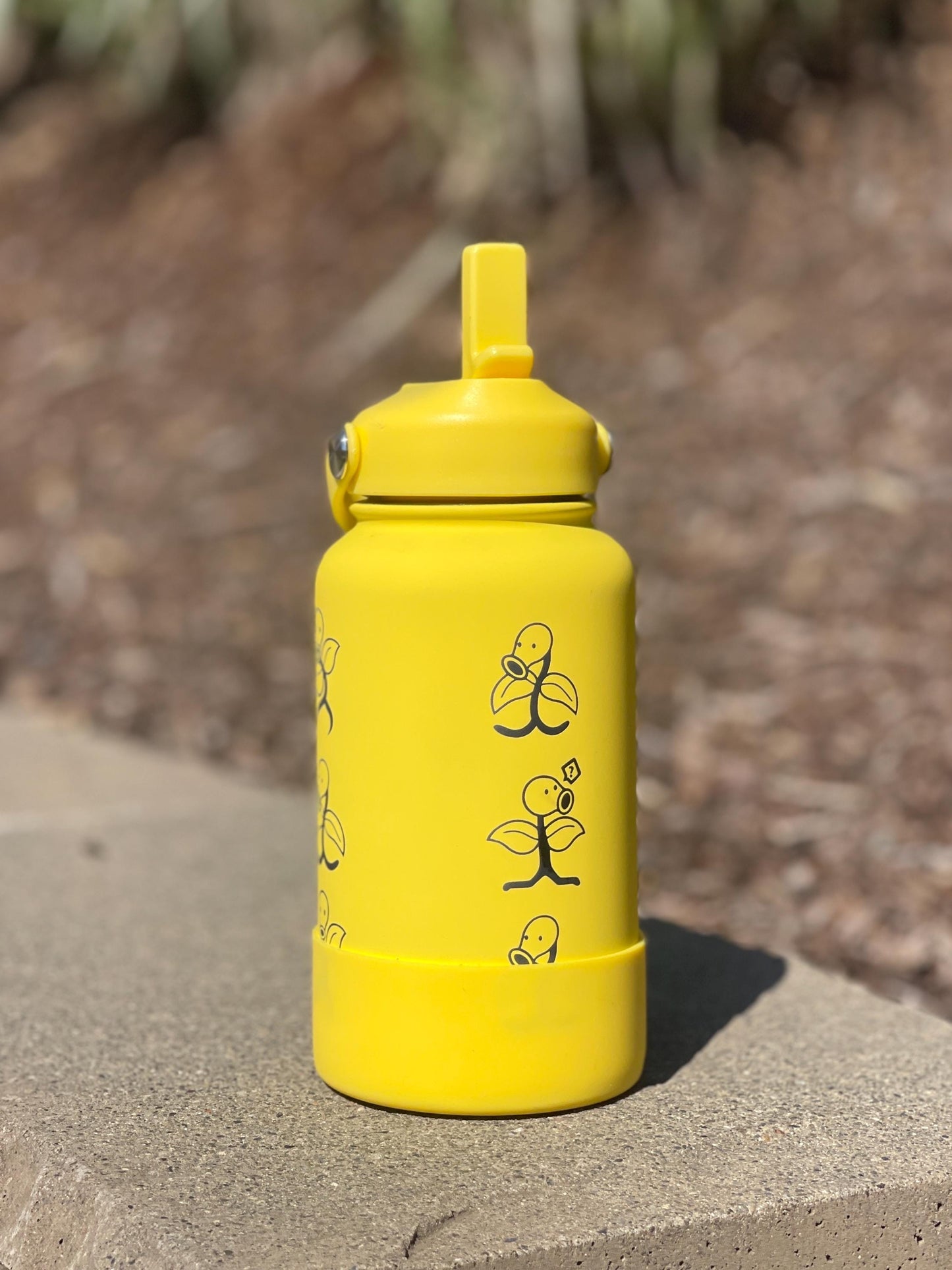Bellsprout Water Bottle Engraved Coffee Tumbler with Sleeping Bellsprout & Razor Leaf Move Travel Mug Cup, Funny Anime Meme Birthday Gift