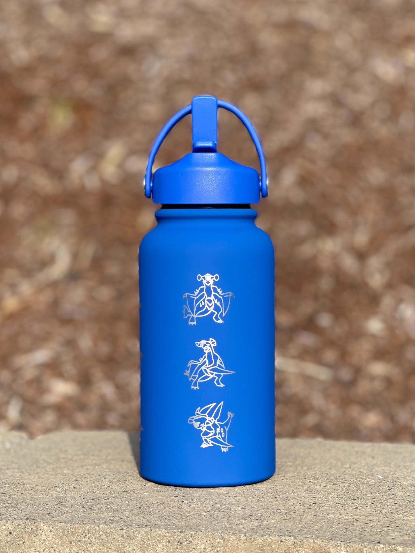 Garchomp Water Bottle Coffee Tumbler with Mega Garchomp & Unite Tuxedo Style Hat Waterbottle Travel Mug Flask, Gamer Birthday Gift