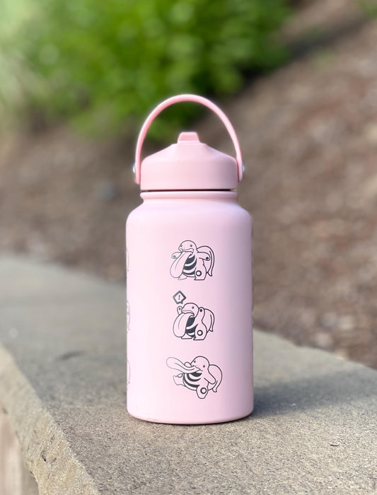 Lickitung Engraved Water Bottle, Anime Waterbottle Tumbler Coffee Tea Travel Mug Cup, Cute Funny Meme Birthday Anniversary Gift