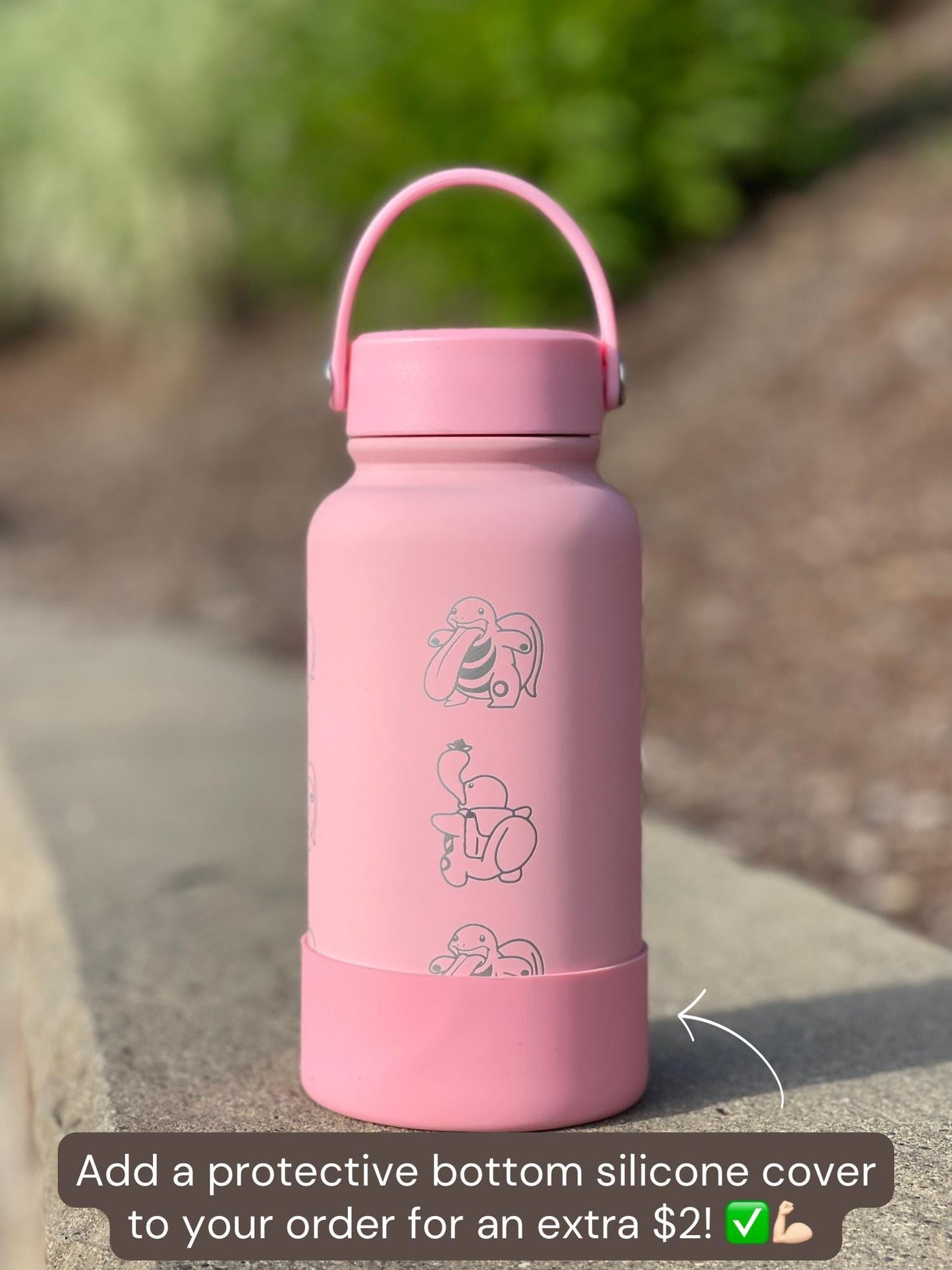 Lickitung Engraved Water Bottle, Anime Waterbottle Tumbler Coffee Tea Travel Mug Cup, Cute Funny Meme Birthday Anniversary Gift