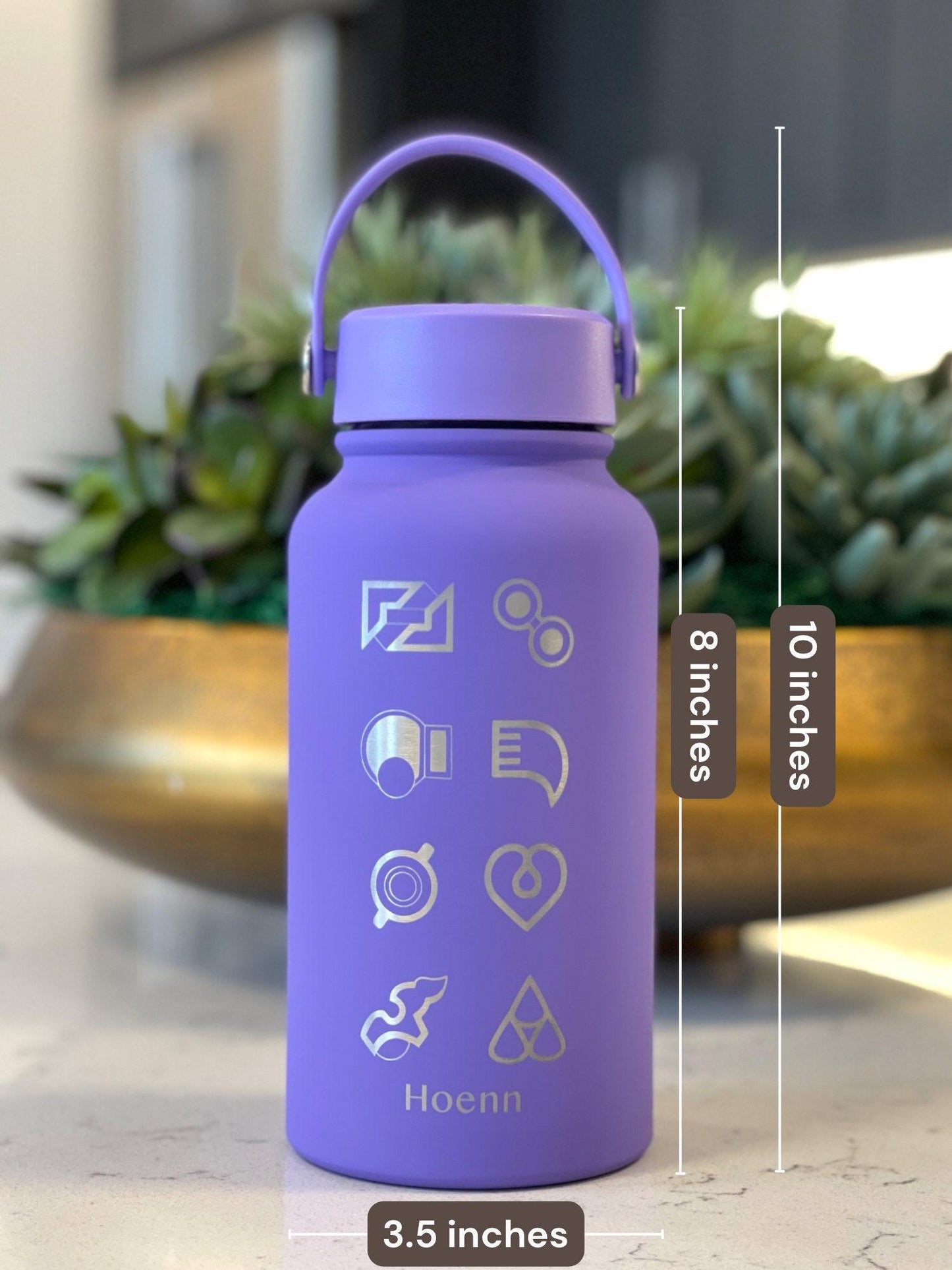 Kanto Johto Hoenn Gym Badges Water Bottle Engraved Coffee Tea Tumbler Travel Cup Waterbottle, Gamer Anime Anniversary Birthday Gift