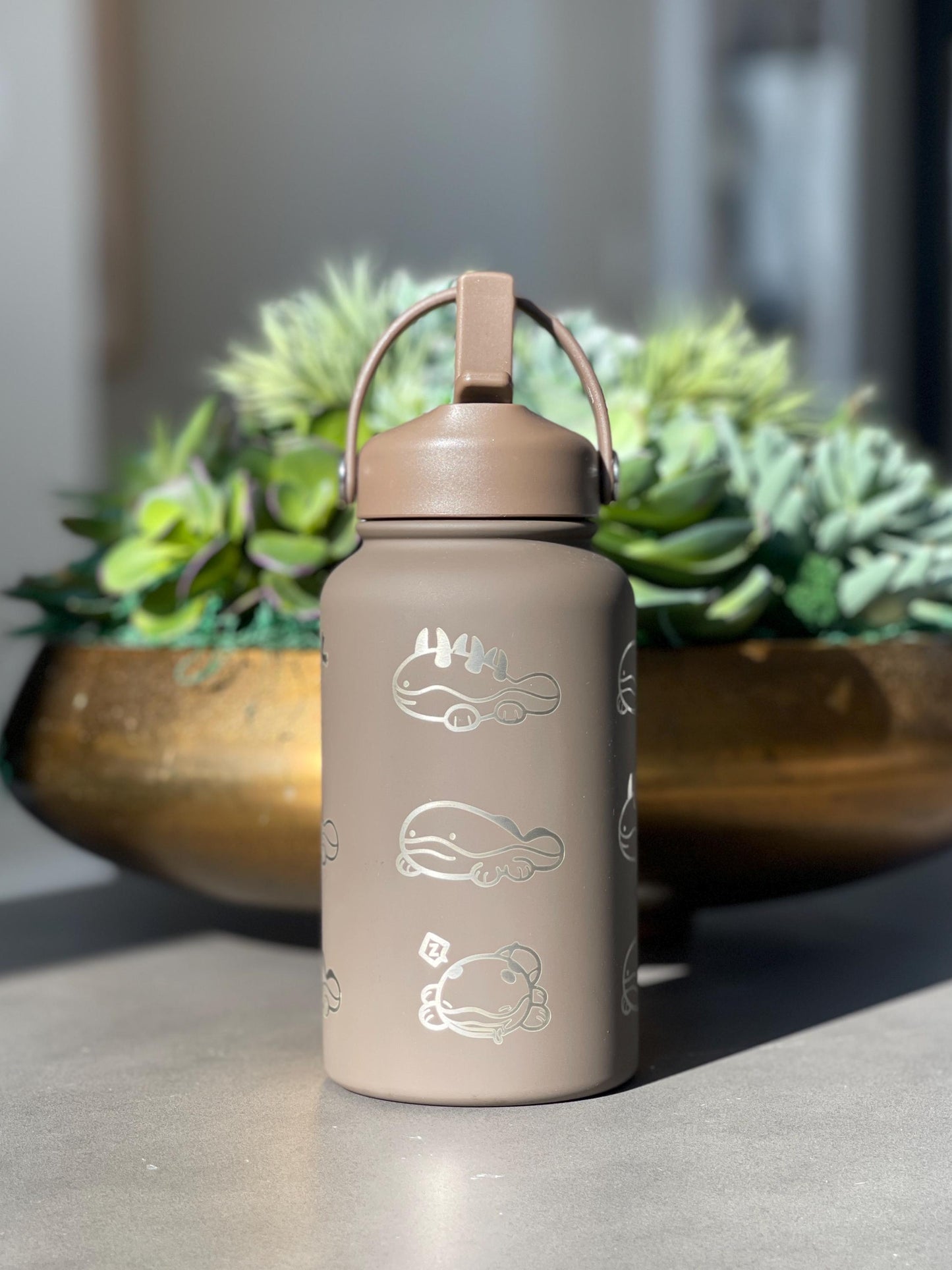 Clodsire Paldean Wooper Water Bottle Engraved Coffee Tumbler with Sleeping Clodsire, Waterbottle Travel Mug Anime Fan Birthday Gift