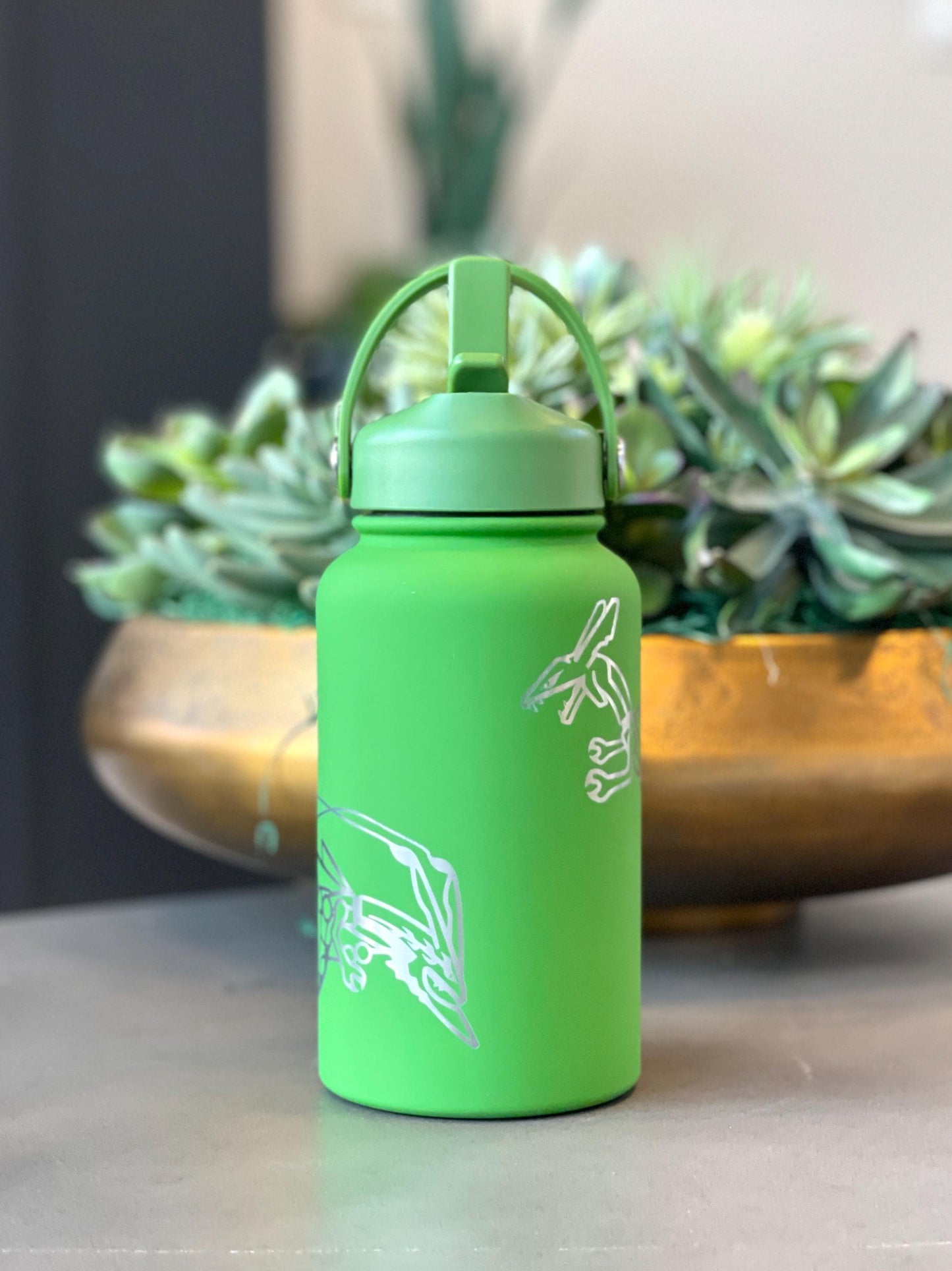 Rayquaza & Mega Rayquaza Water Bottle Engraved Coffee Tumbler, Hoenn Legendary Dragon Waterbottle Thermos, Anime Fan Birthday Gift