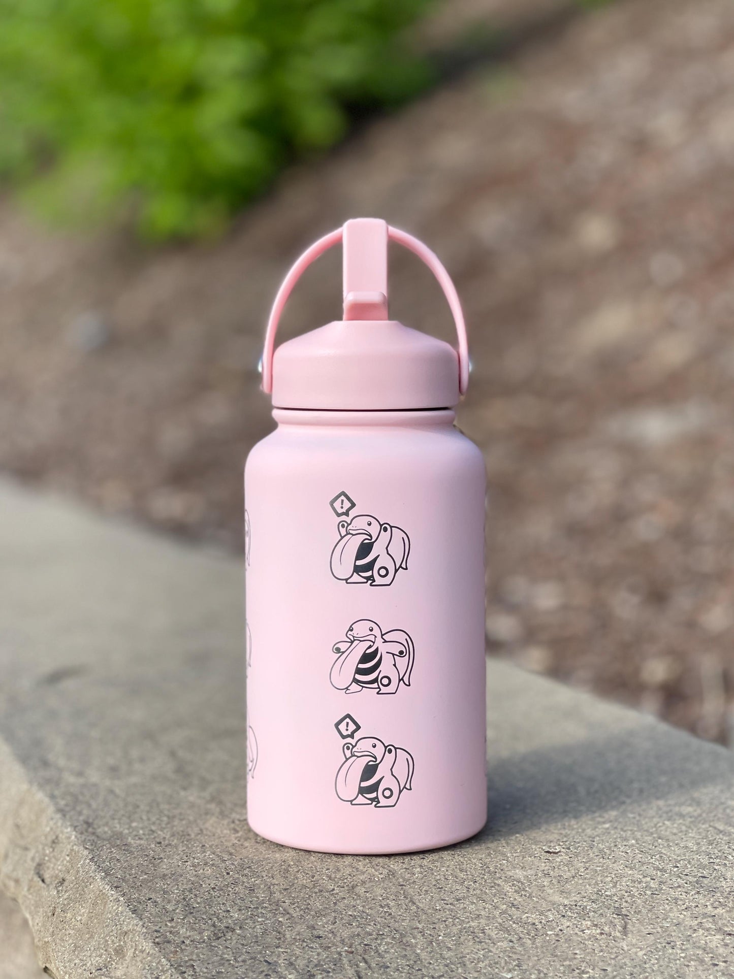 Lickitung Engraved Water Bottle, Anime Waterbottle Tumbler Coffee Tea Travel Mug Cup, Cute Funny Meme Birthday Anniversary Gift