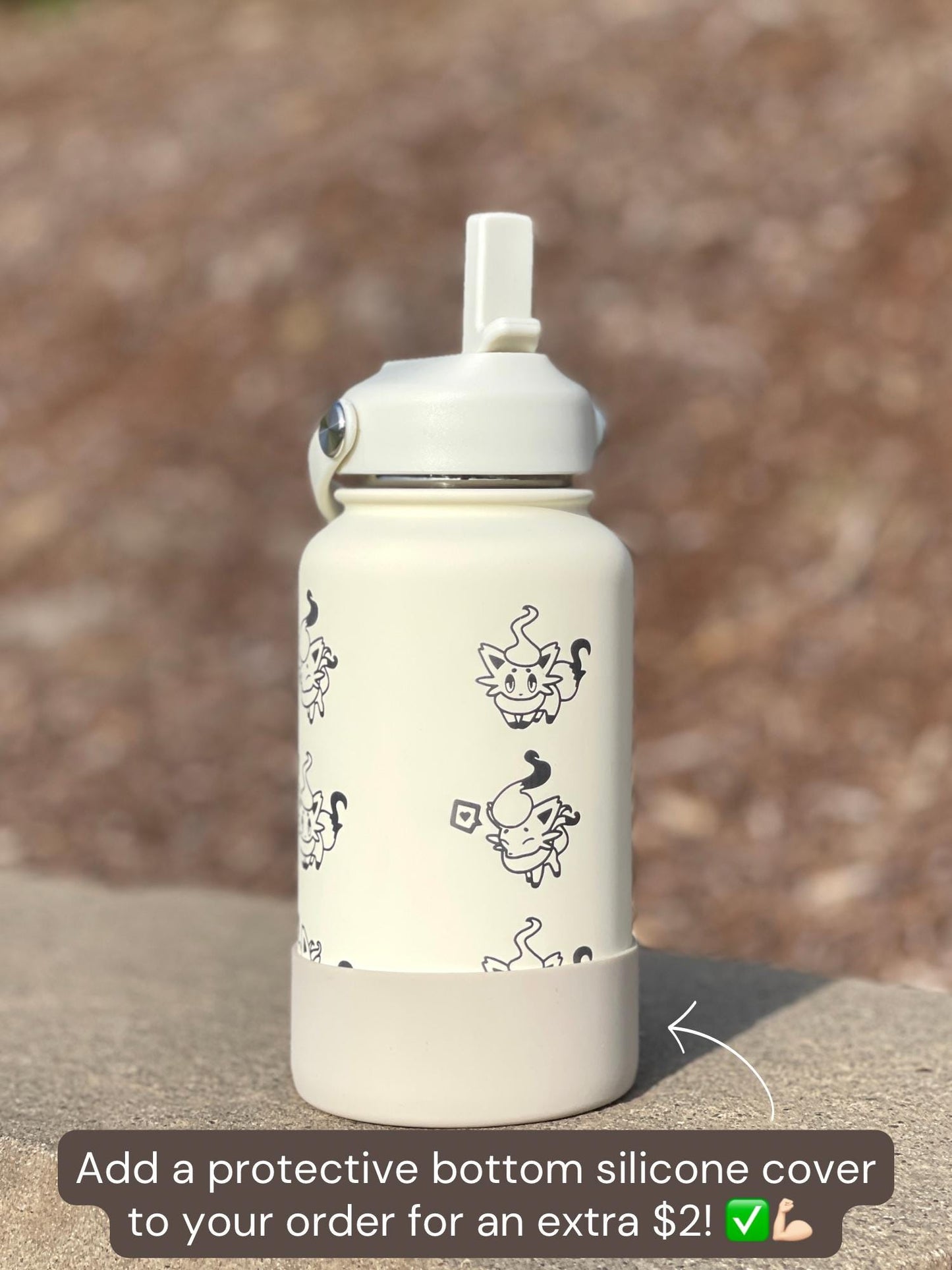 Hisuian Zorua Zoroark Water Bottle Engraved Coffee Tumbler, Waterbottle Travel Mug Thermos, Cute Anime Fan Anniversary Birthday Gift
