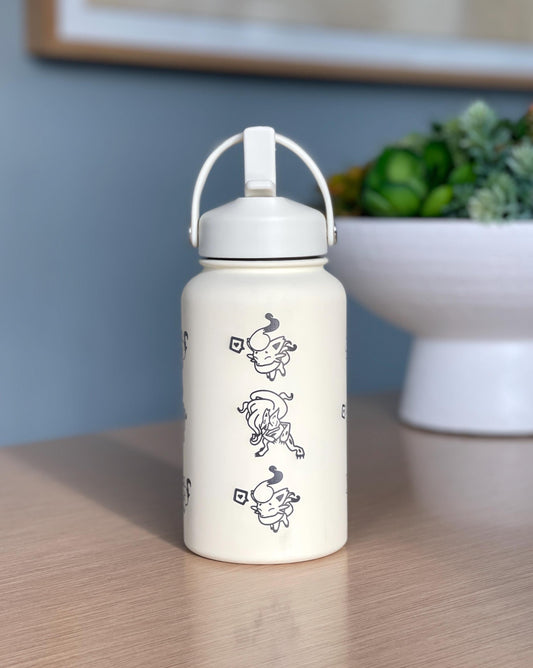 Hisuian Zorua Zoroark Water Bottle Engraved Coffee Tumbler, Waterbottle Travel Mug Thermos, Cute Anime Fan Anniversary Birthday Gift