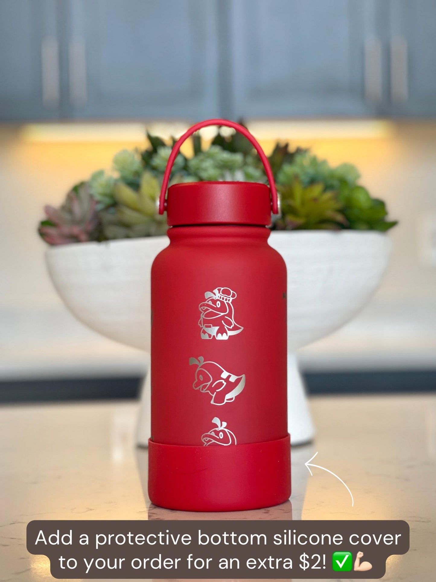 Fuecoco Water Bottle Engraved Coffee Tumbler, Sleeping & Friendly Chef Fuecoco, Paldea Fire Starter Waterbottle, Anime Fan Birthday Gift