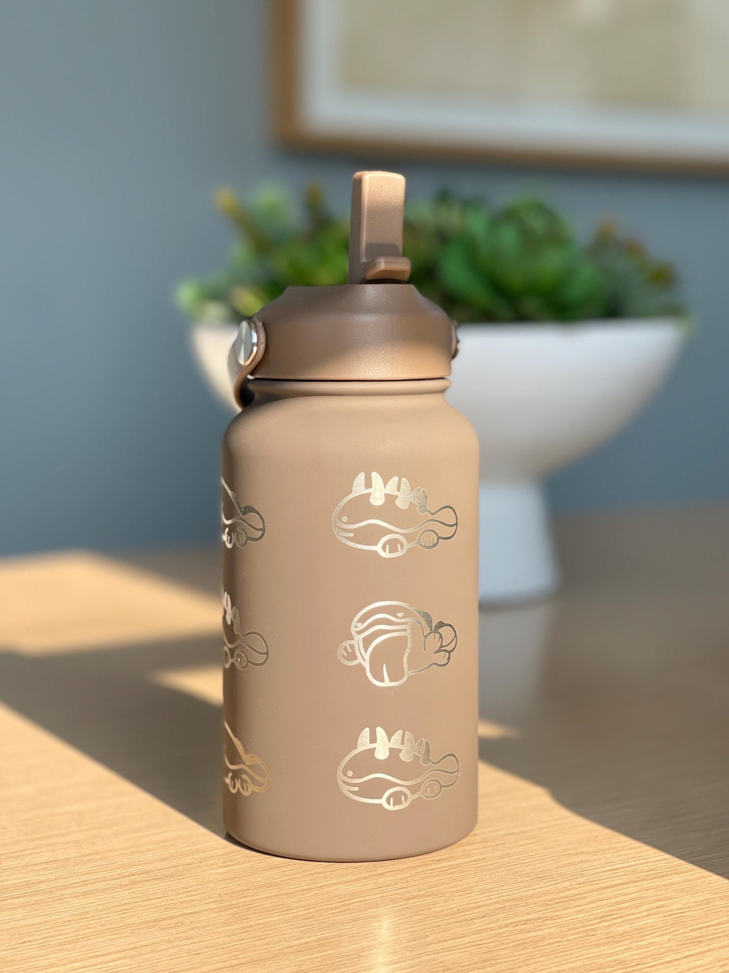 Clodsire Paldean Wooper Water Bottle Engraved Coffee Tumbler with Sleeping Clodsire, Waterbottle Travel Mug Anime Fan Birthday Gift