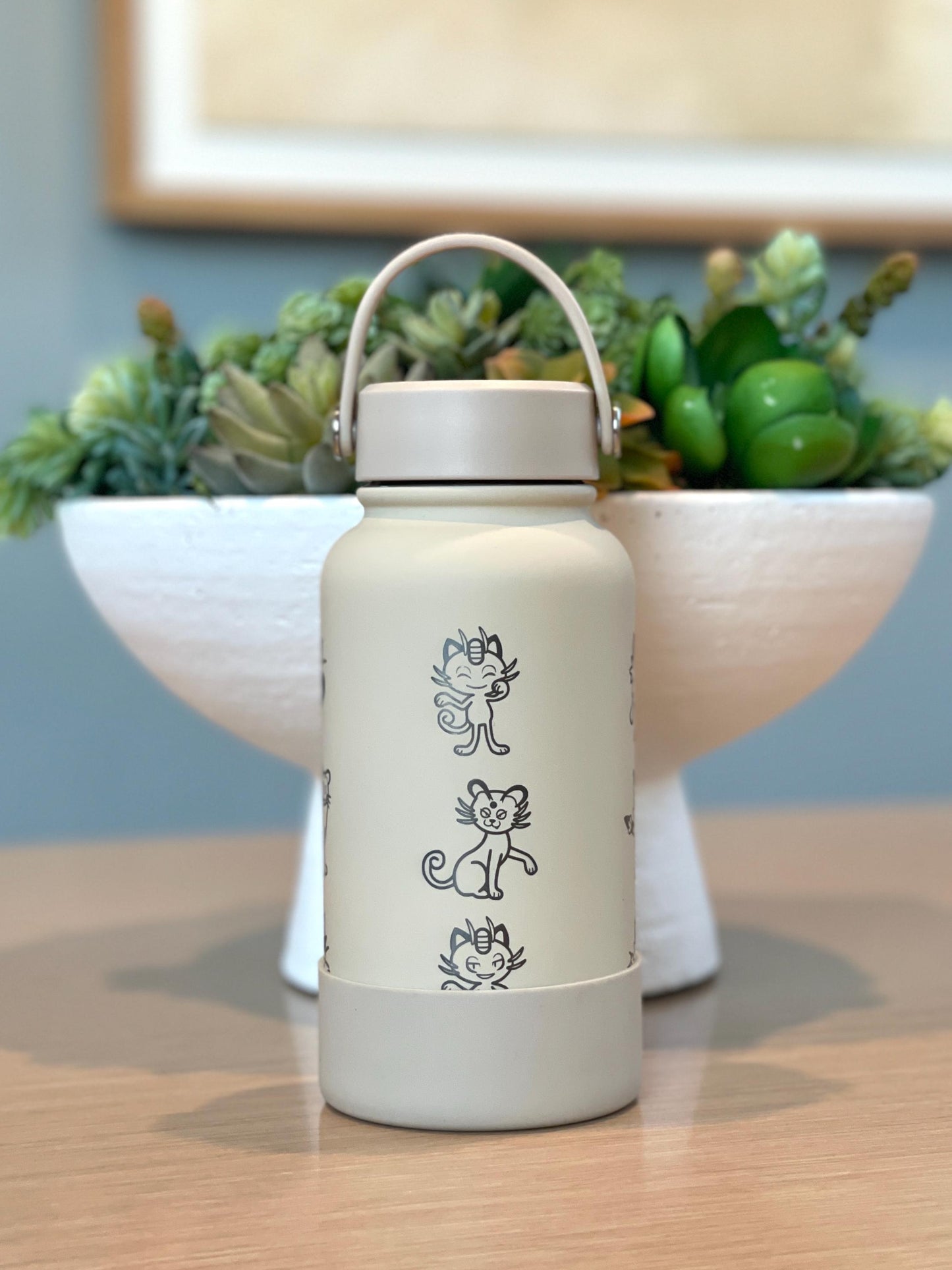 Meowth Persian Water Bottle Engraved Coffee Tumbler with Perrserker Alolan Galarian & Gigantamax Versions, Team Rocket Waterbottle Gift