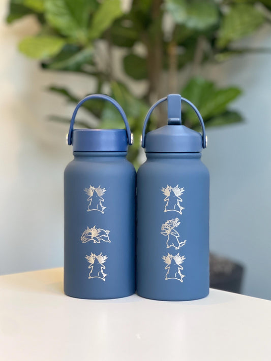 Typhlosion Engraved Water Bottle with Hisuian Typhlosion Waterbottle Coffee Tumbler, Johto Starter Anime Fan Travel Mug Gift