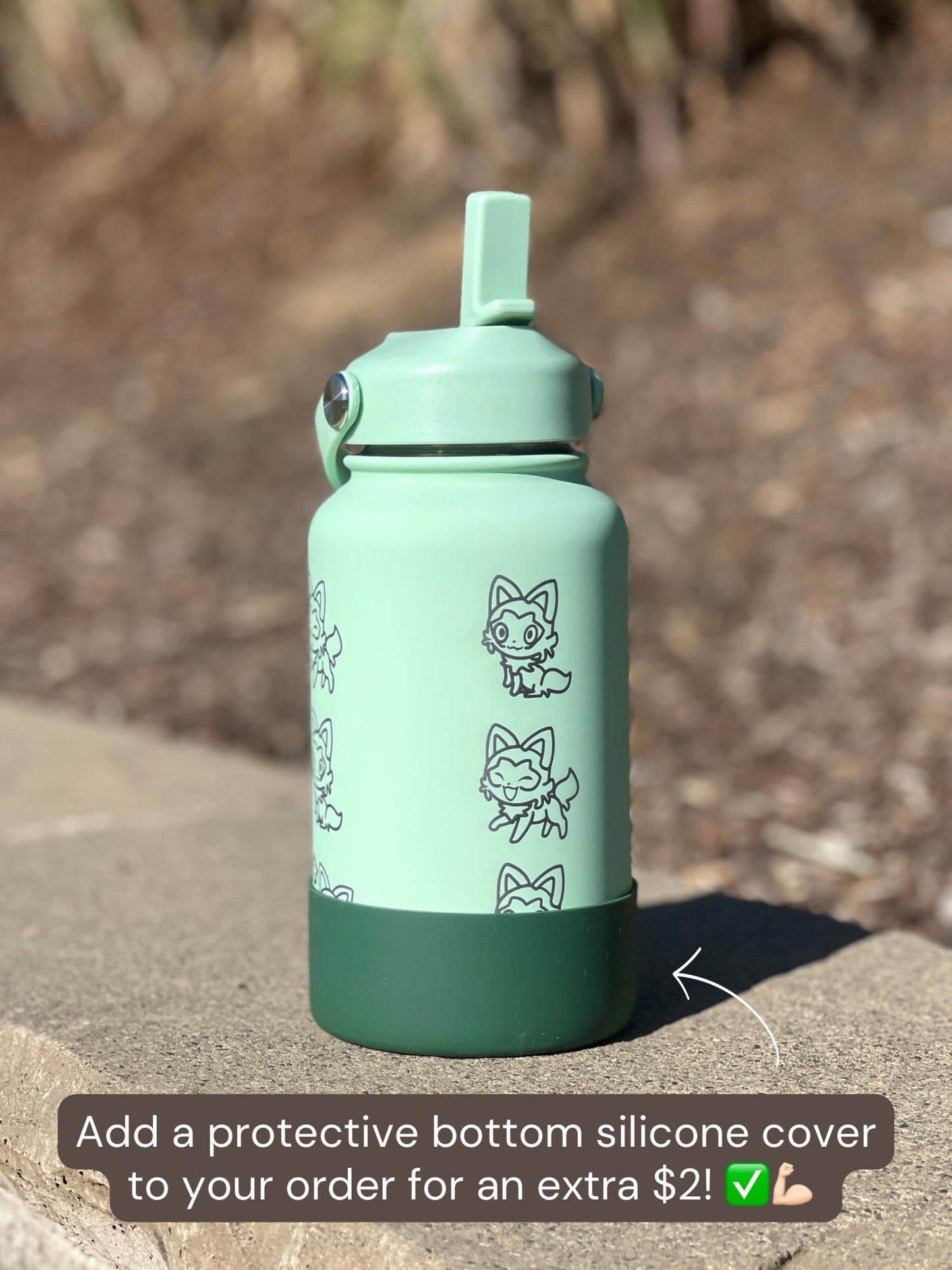 Sprigatito Water Bottle Engraved Coffee Tumbler with Sleeping Sprigatito, Paldea Grass Starter Waterbottle Thermos Anime Fan Birthday Gift