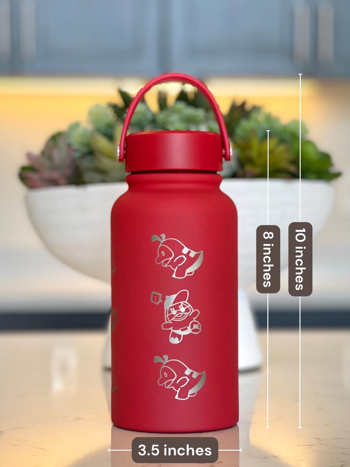 Fuecoco Water Bottle Engraved Coffee Tumbler, Sleeping & Friendly Chef Fuecoco, Paldea Fire Starter Waterbottle, Anime Fan Birthday Gift