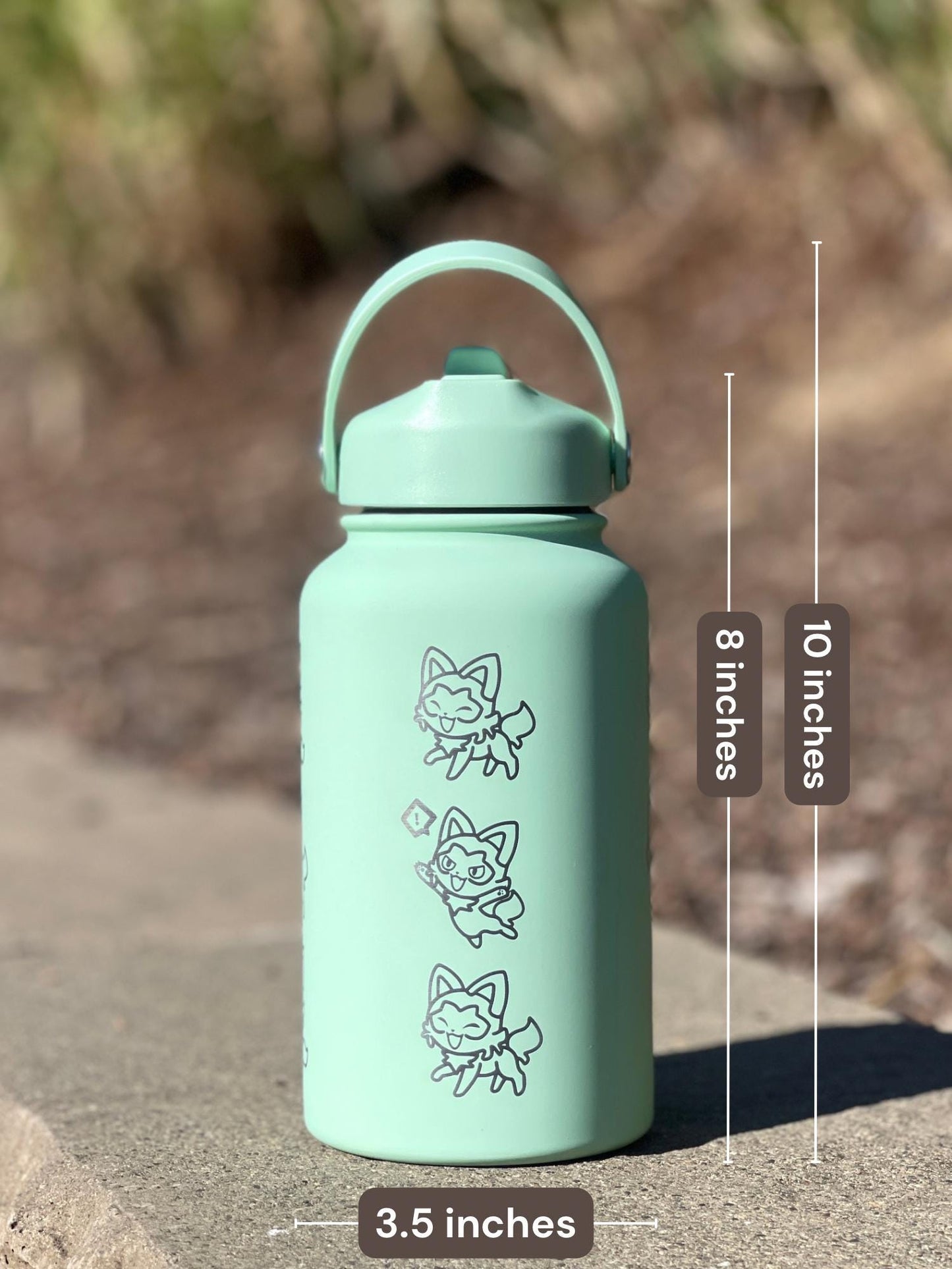 Sprigatito Water Bottle Engraved Coffee Tumbler with Sleeping Sprigatito, Paldea Grass Starter Waterbottle Thermos Anime Fan Birthday Gift