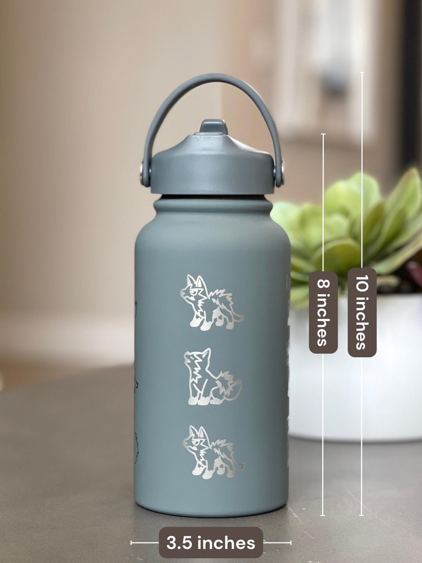 Poochyena Mightyena Water Bottle Engraved Coffee Tumbler, Cute Sleeping Poochyena Dog Waterbottle Travel Mug, Anime Hoenn Fan Birthday Gift
