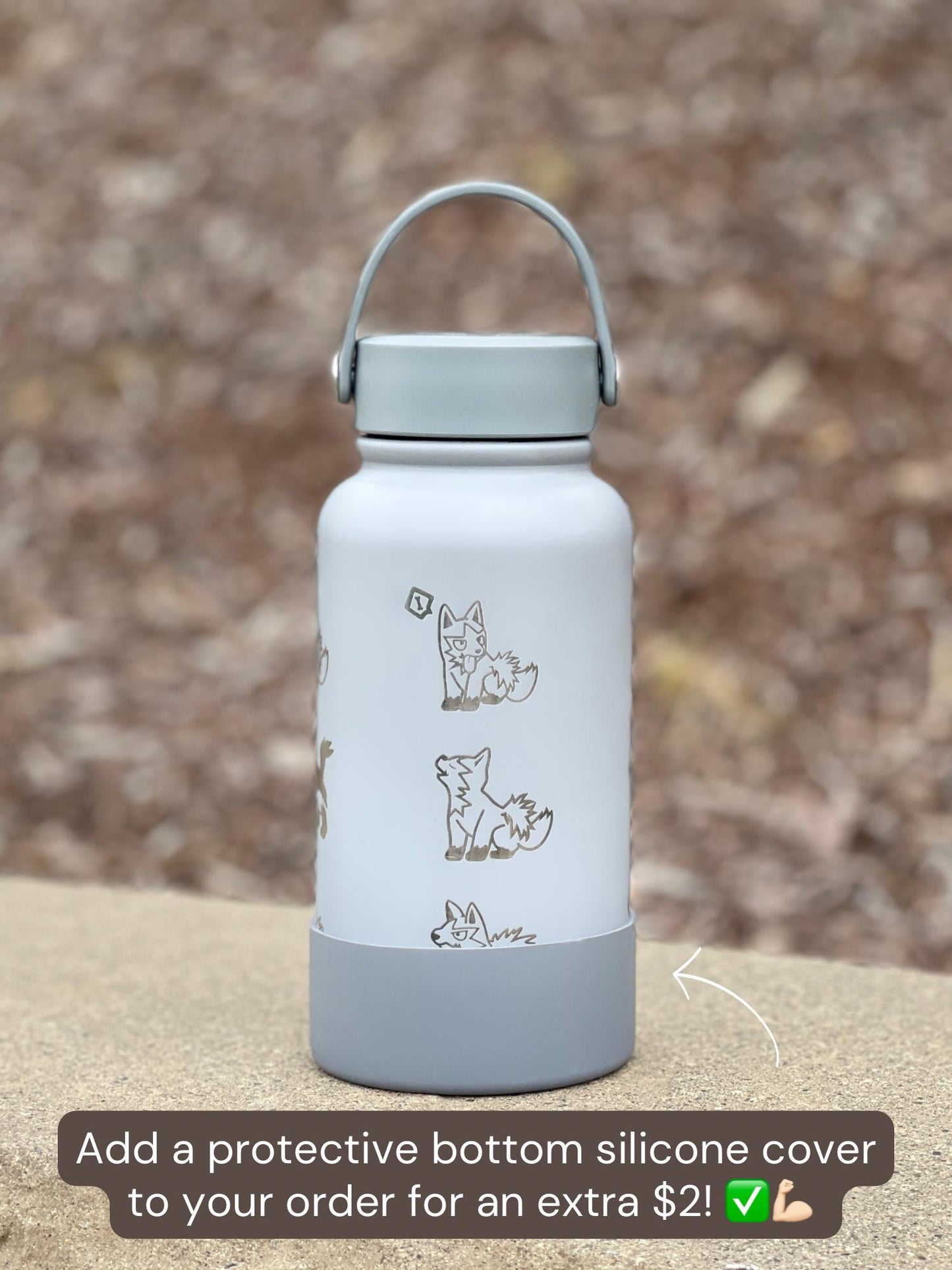 Poochyena Mightyena Water Bottle Engraved Coffee Tumbler, Cute Sleeping Poochyena Dog Waterbottle Travel Mug, Anime Hoenn Fan Birthday Gift