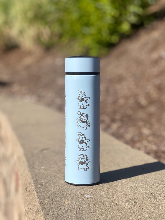 Totodile Coffee Tumbler, Engraved Water Bottle with Tea Infuser, Mystery Dungeon Scarf, Johto Legends ZA Starter Flask Anniversary Gift