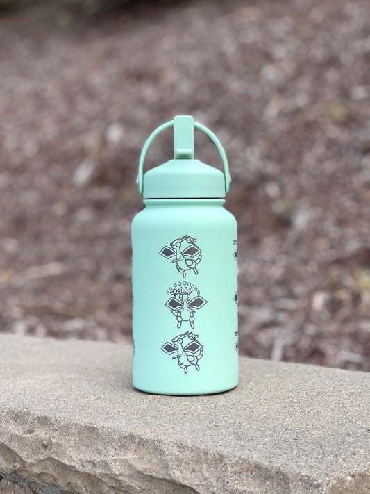 Flygon Water Bottle Engraved Coffee Tumbler with Tera Flygon Ex, Dragon Waterbottle Travel Mug Thermos Flask Gamer Birthday Gift