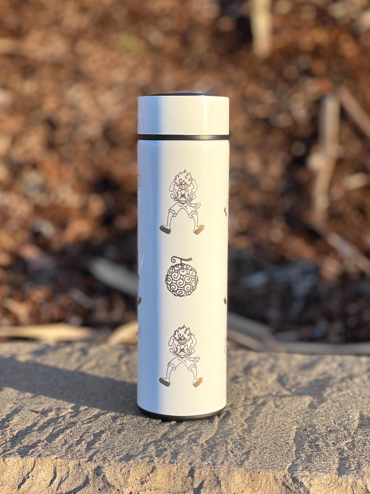 Luffy Gear 5 One Piece Coffee Tumbler with Tea Infuser Water Bottle, Engraved