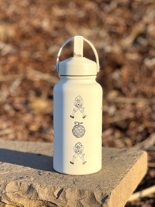 Luffy Gear 5 Water Bottle, One Piece Engraved Coffee Tumbler Waterbottle, Gomu
